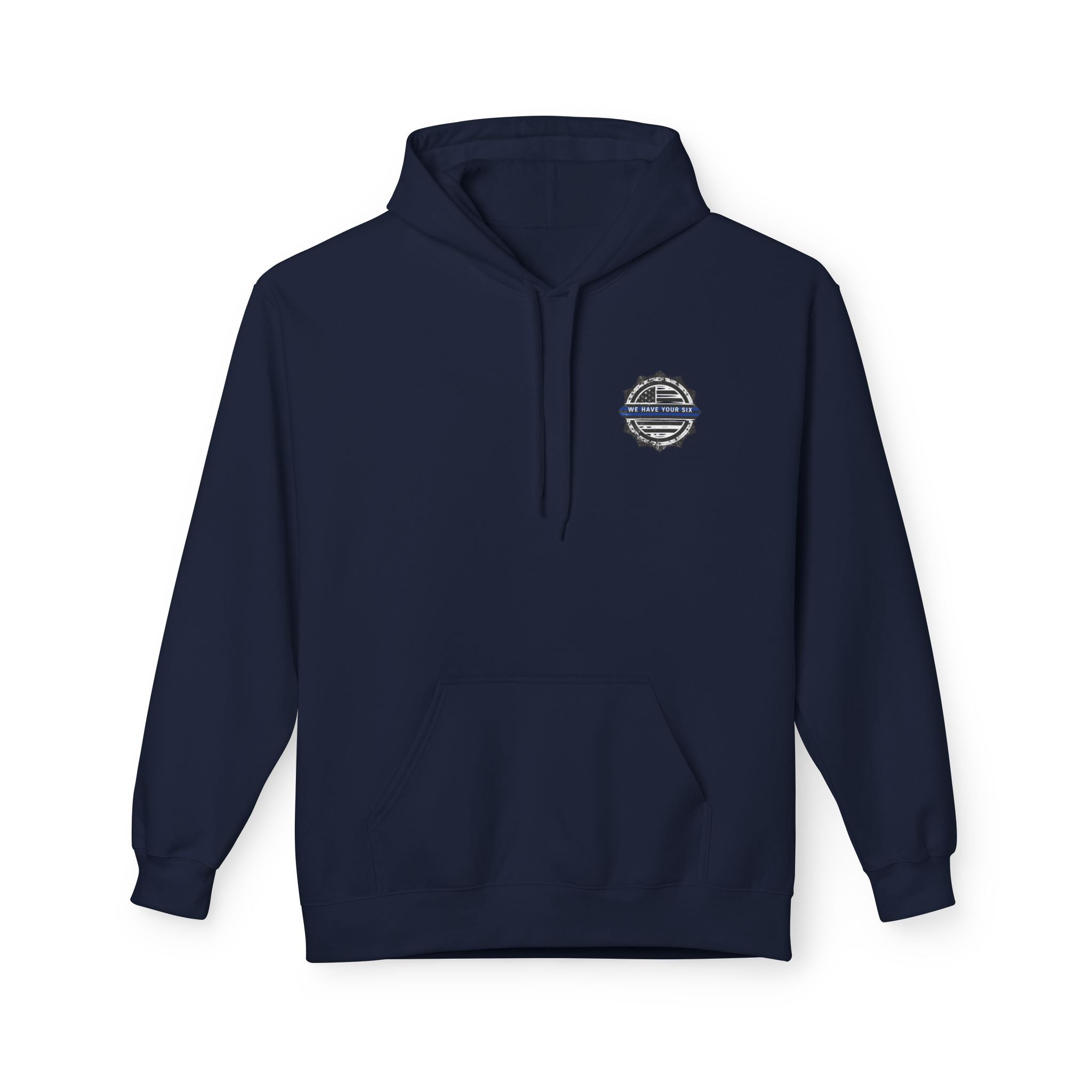 Thin Blue Line Skull Hoodie – Police Support American Flag Back Print