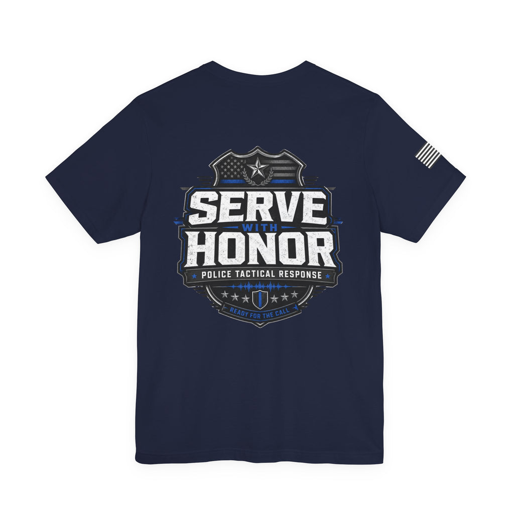 Serve With Honor Police T‑Shirt — Tactical Response Badge Tee