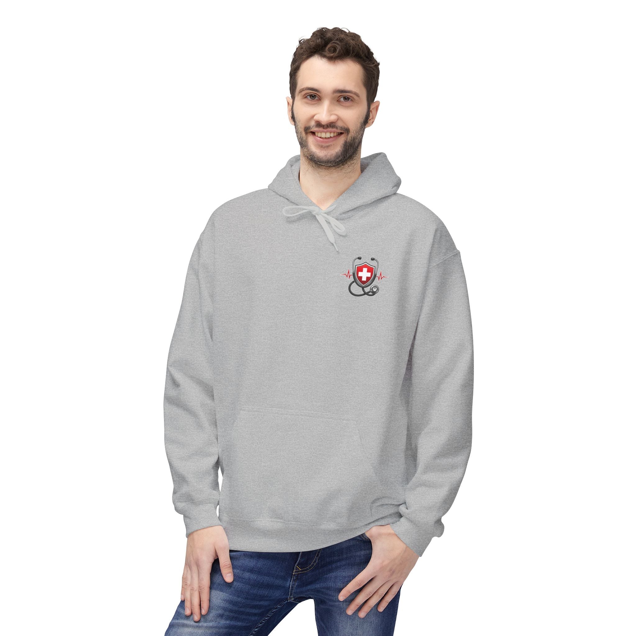 ER Nurse Hoodie - "Present in Chaos, Fueled by Caffeine & Compassion" Medical Staff Pullover