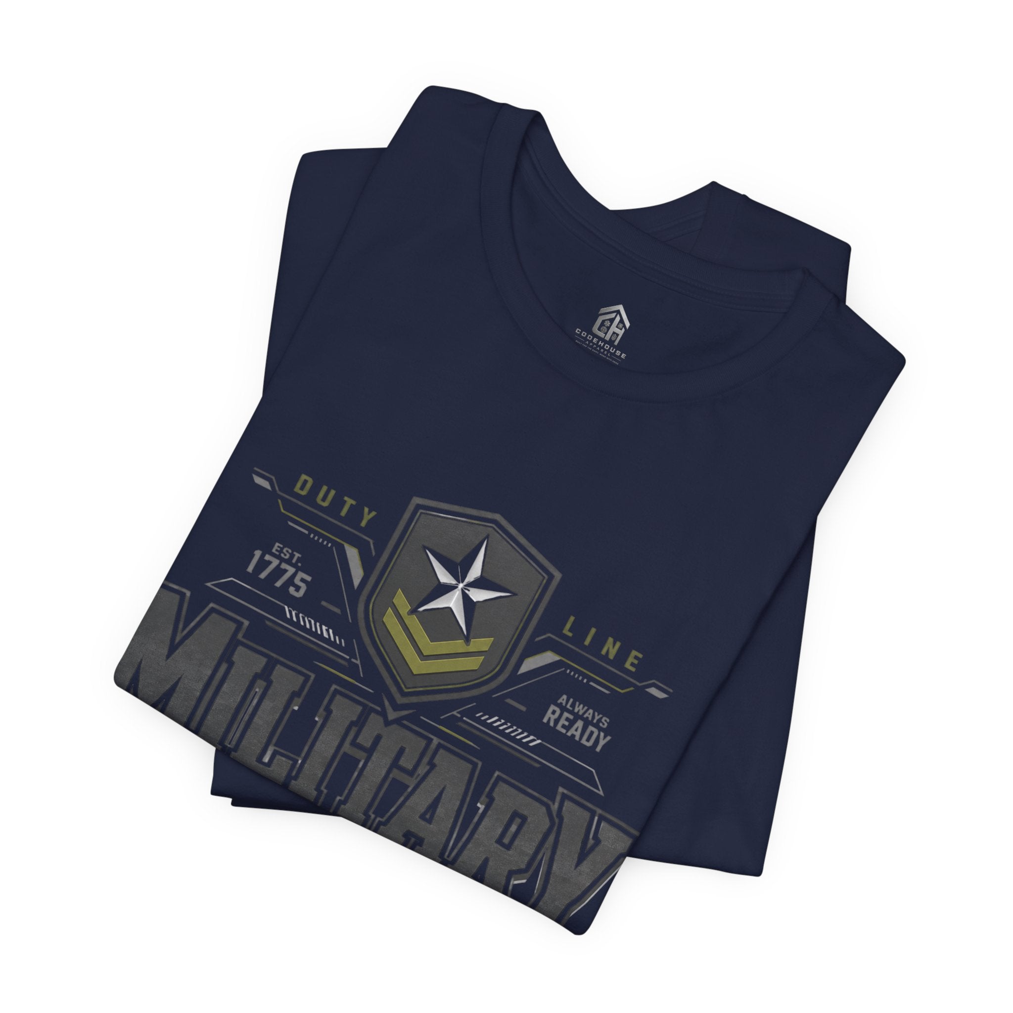 Military Graphic Tee — "No Better Friend, No Worse Enemy" Patriotic Crewneck
