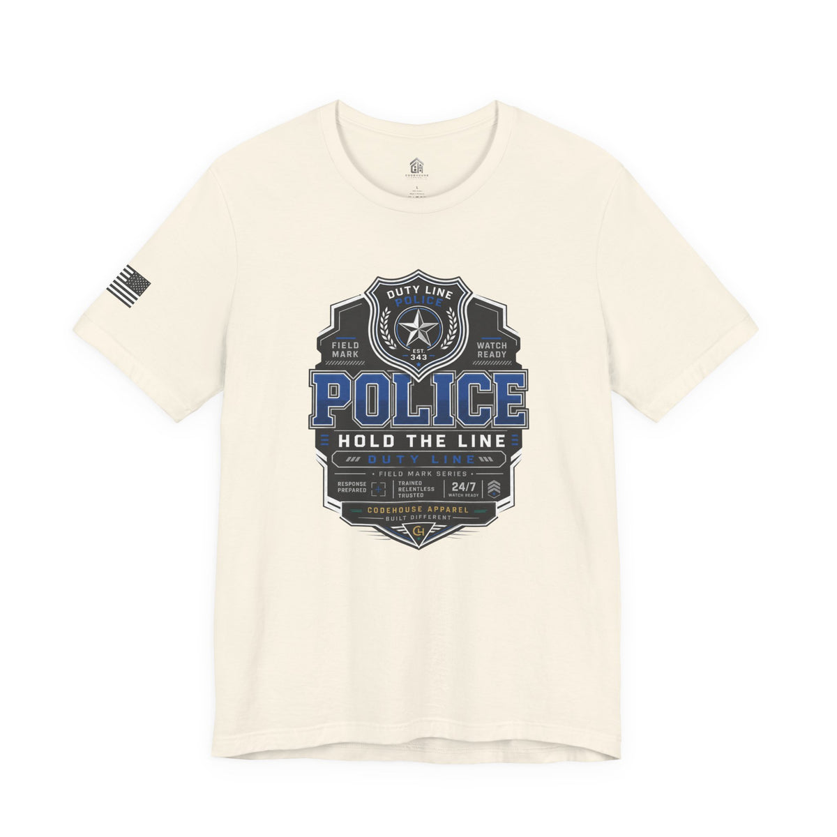 Hold the Line Police Badge Tee