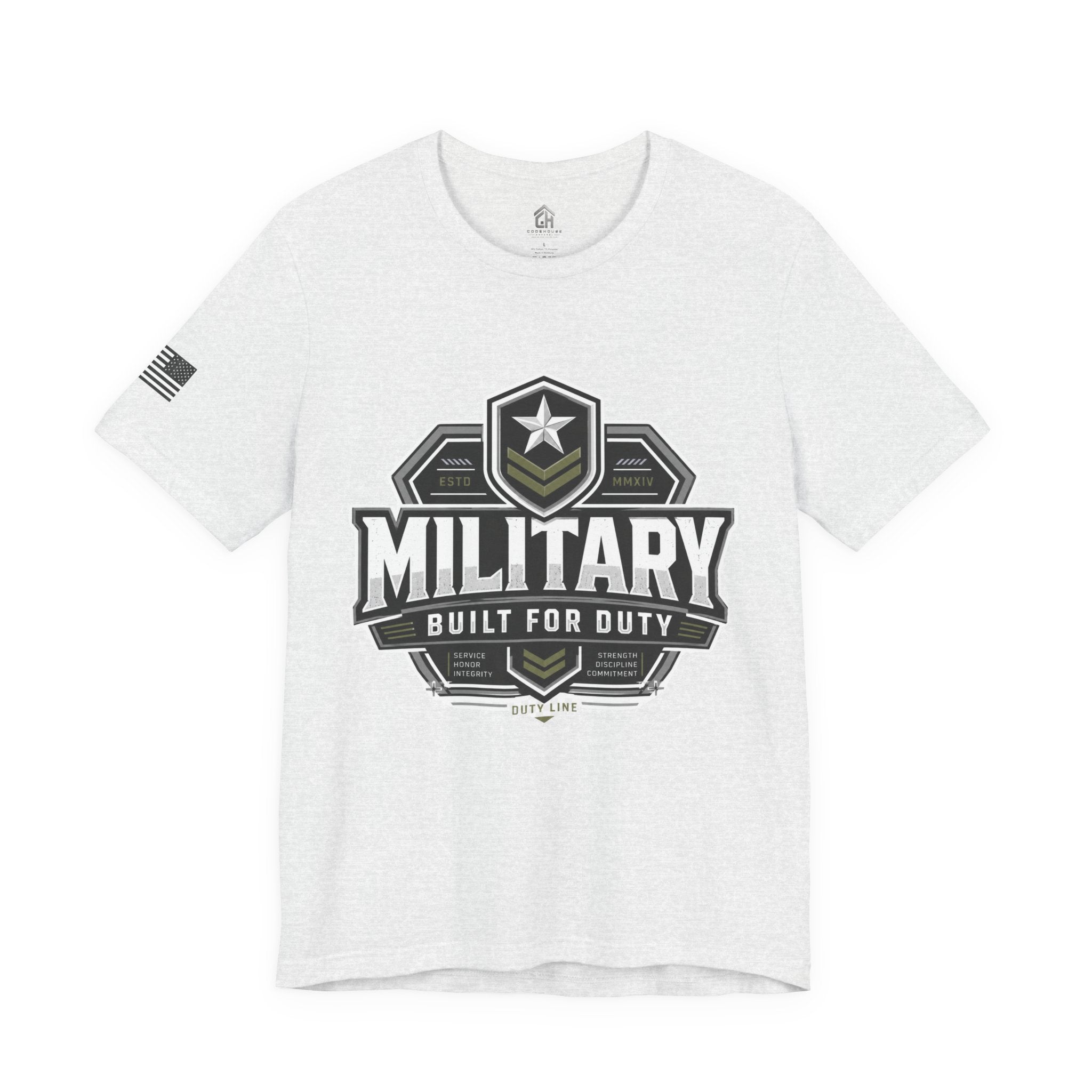 Military 'Built for Duty' T-Shirt — Patriotic Veteran & Active Duty Tee