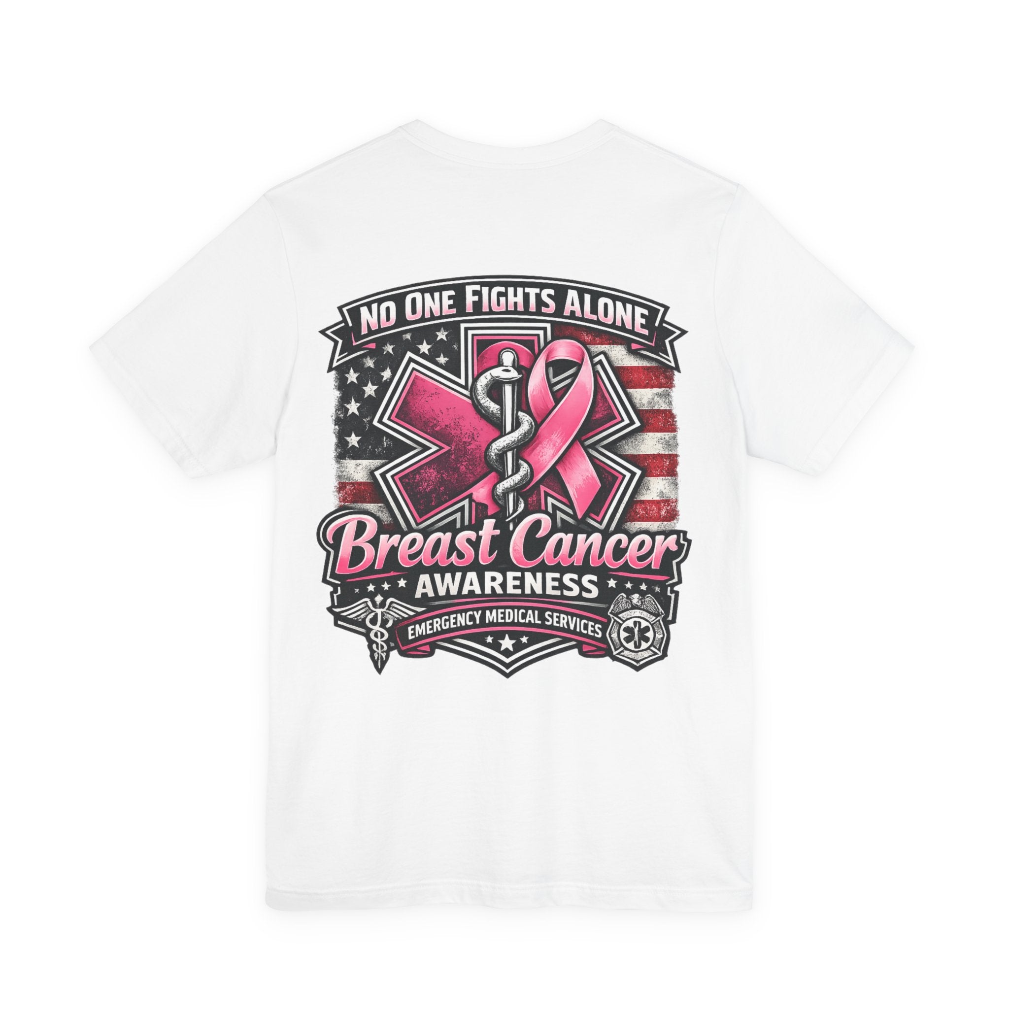 No One Fights Alone – Breast Cancer Awareness EMS T-Shirt