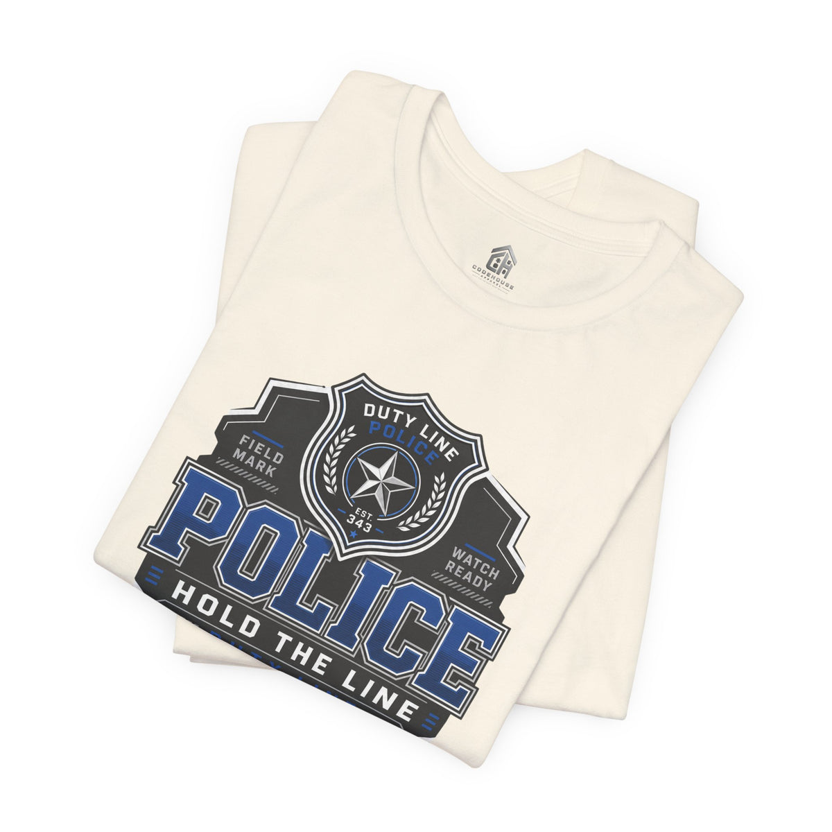 Police 'Hold the Line' Badge T‑Shirt — Thin Blue Line Support Tee