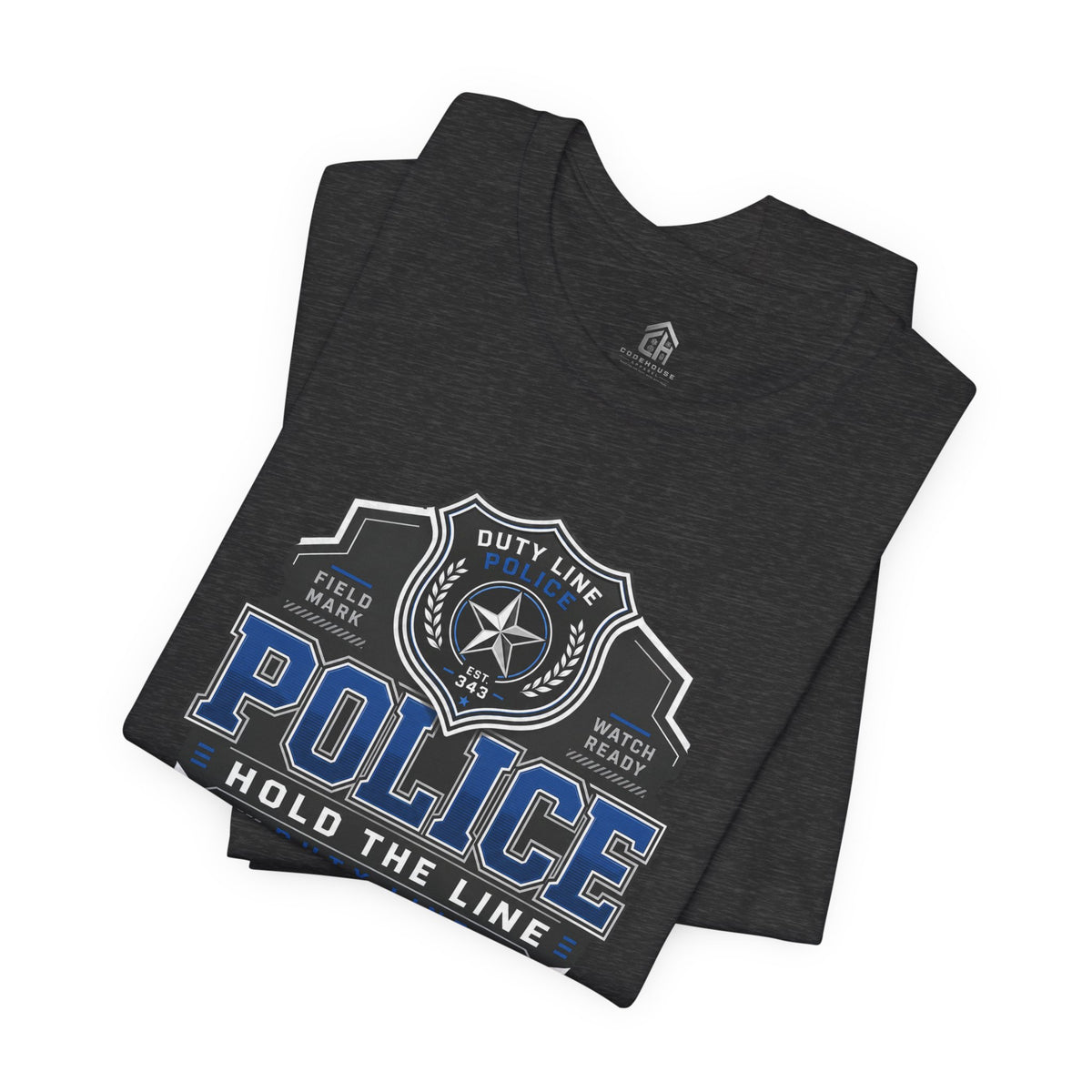 Police 'Hold the Line' Badge T‑Shirt — Thin Blue Line Support Tee