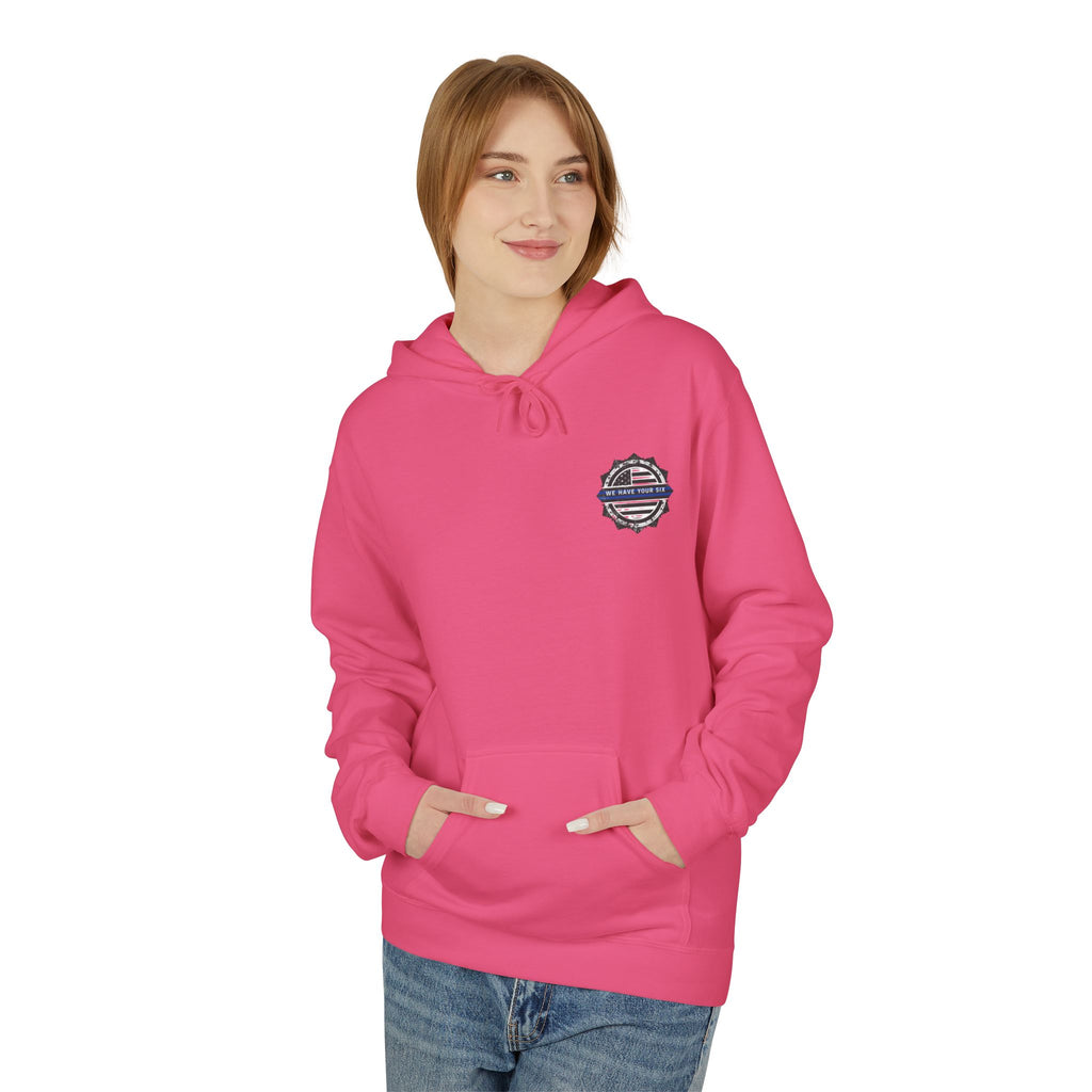 Thin Blue Line Skull Hoodie – Police Support American Flag Back Print