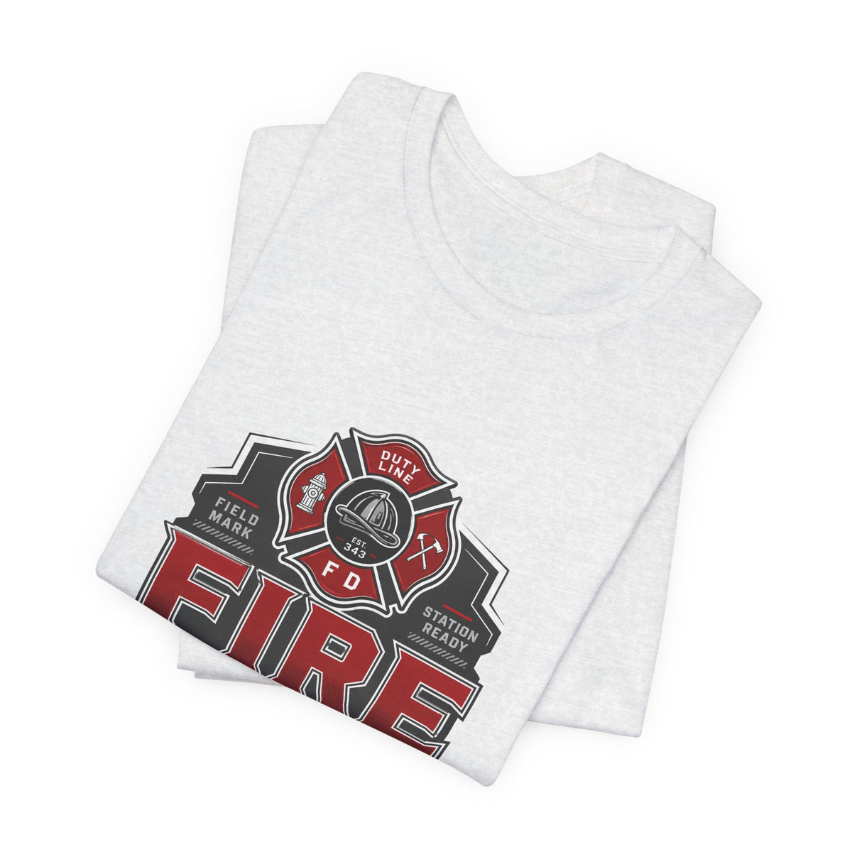 Firefighter T-Shirt — "Built for the Call" Fire Dept Badge Tee