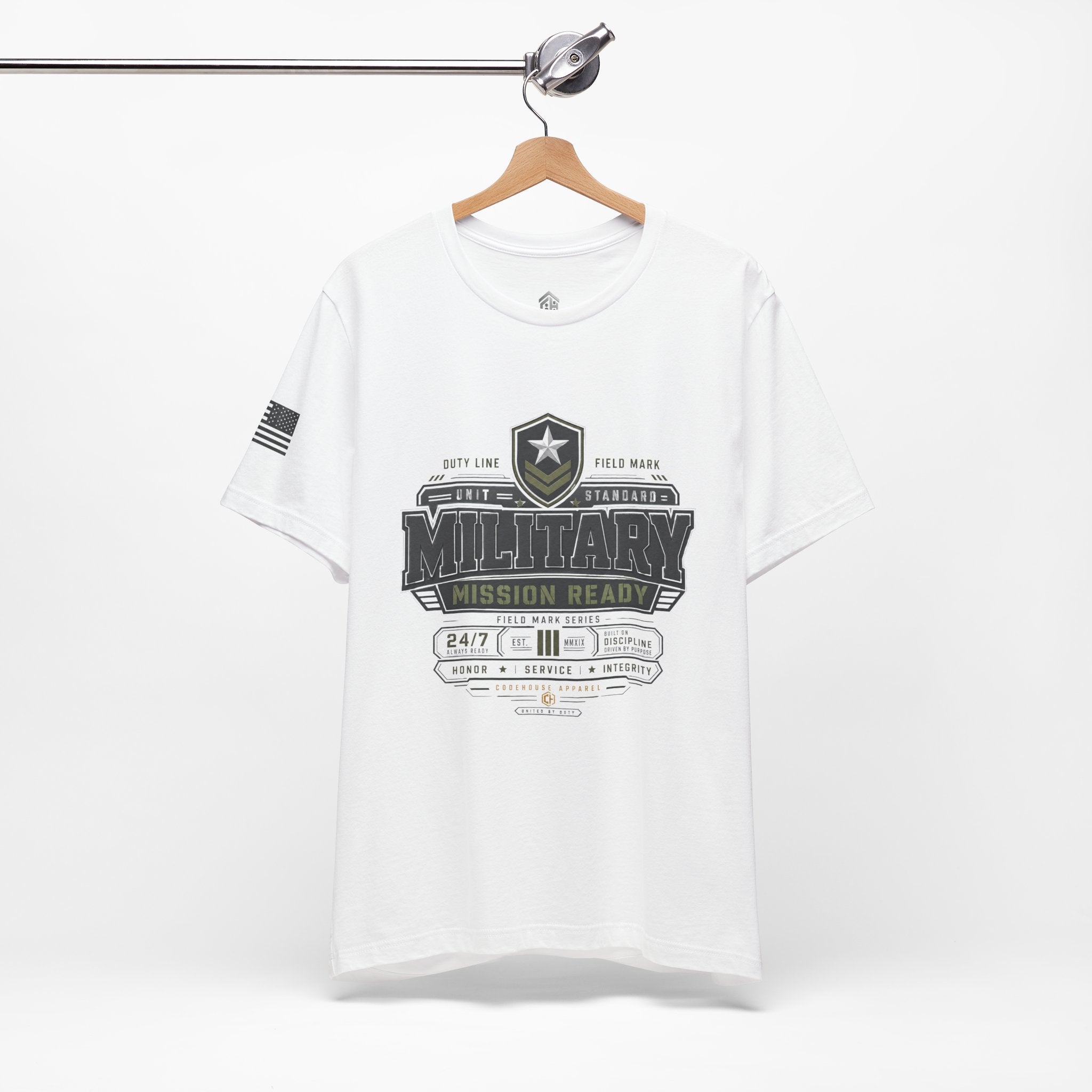 Military Mission Ready Tee — Military Emblem Graphic T-Shirt
