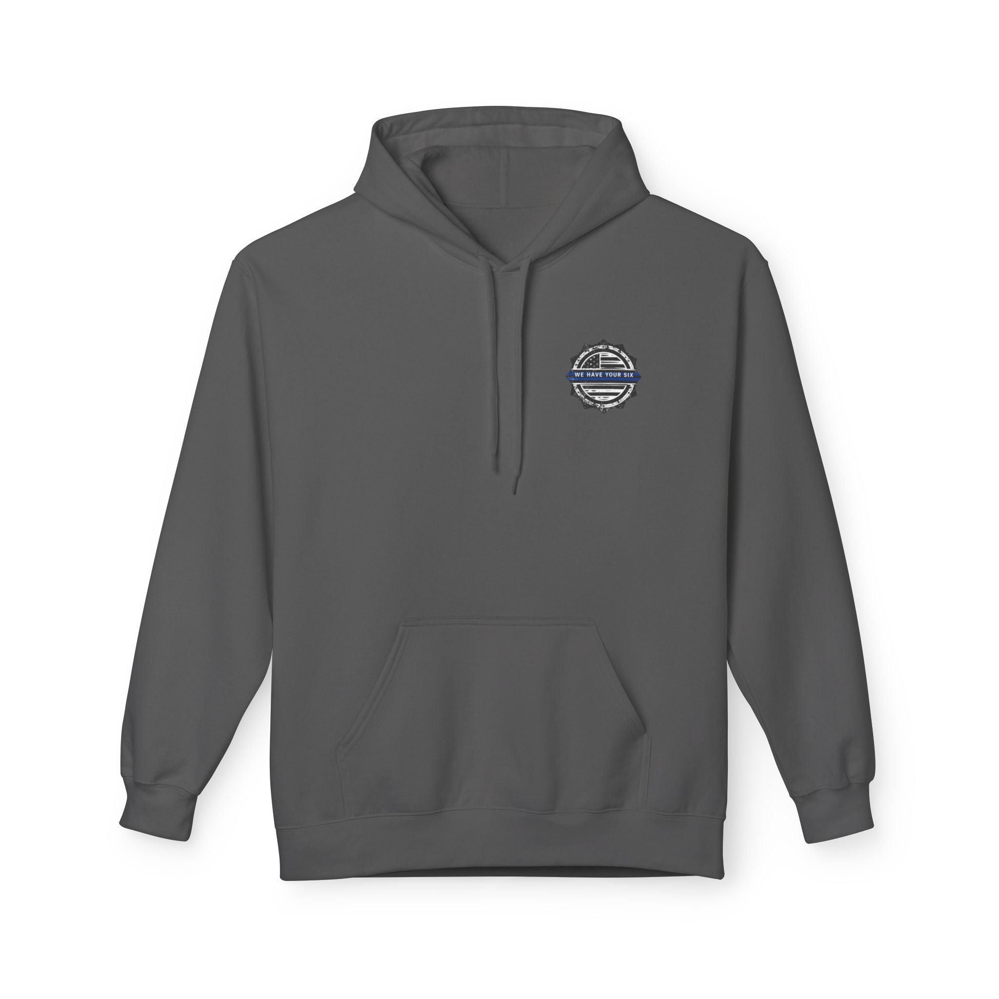 Thin Blue Line Skull Hoodie – Police Support American Flag Back Print