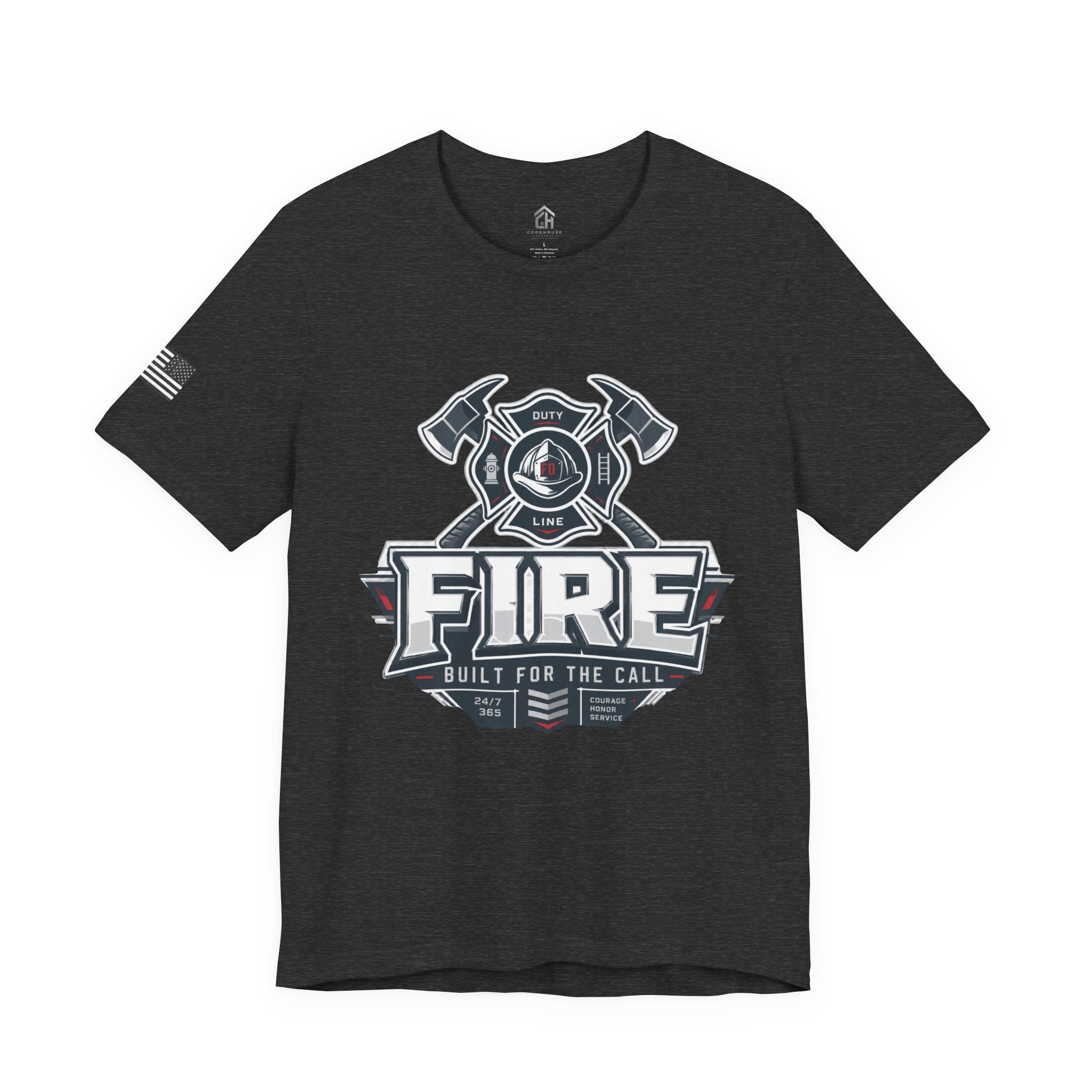 Firefighter T-Shirt — "Fire Built for the Call" Graphic Tee