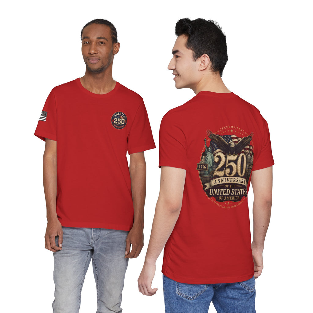250th Anniversary USA T‑Shirt — American Eagle & Flag Commemorative Tee