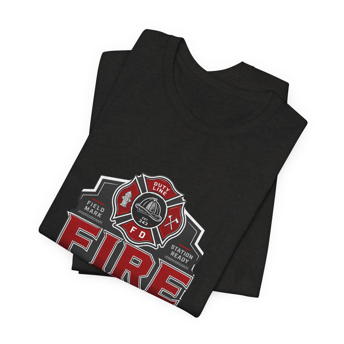 Firefighter T-Shirt — "Built for the Call" Fire Dept Badge Tee