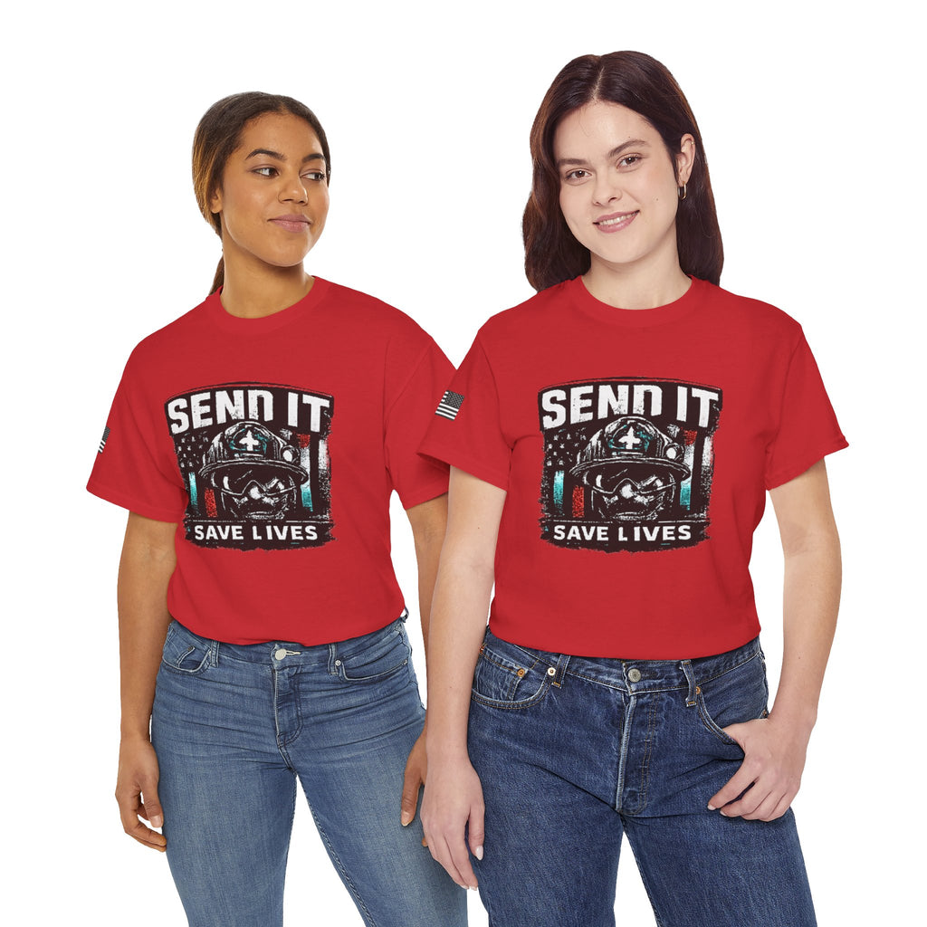 Send It Save Lives T‑Shirt — EMS/Paramedic Rescue Helmet Tee