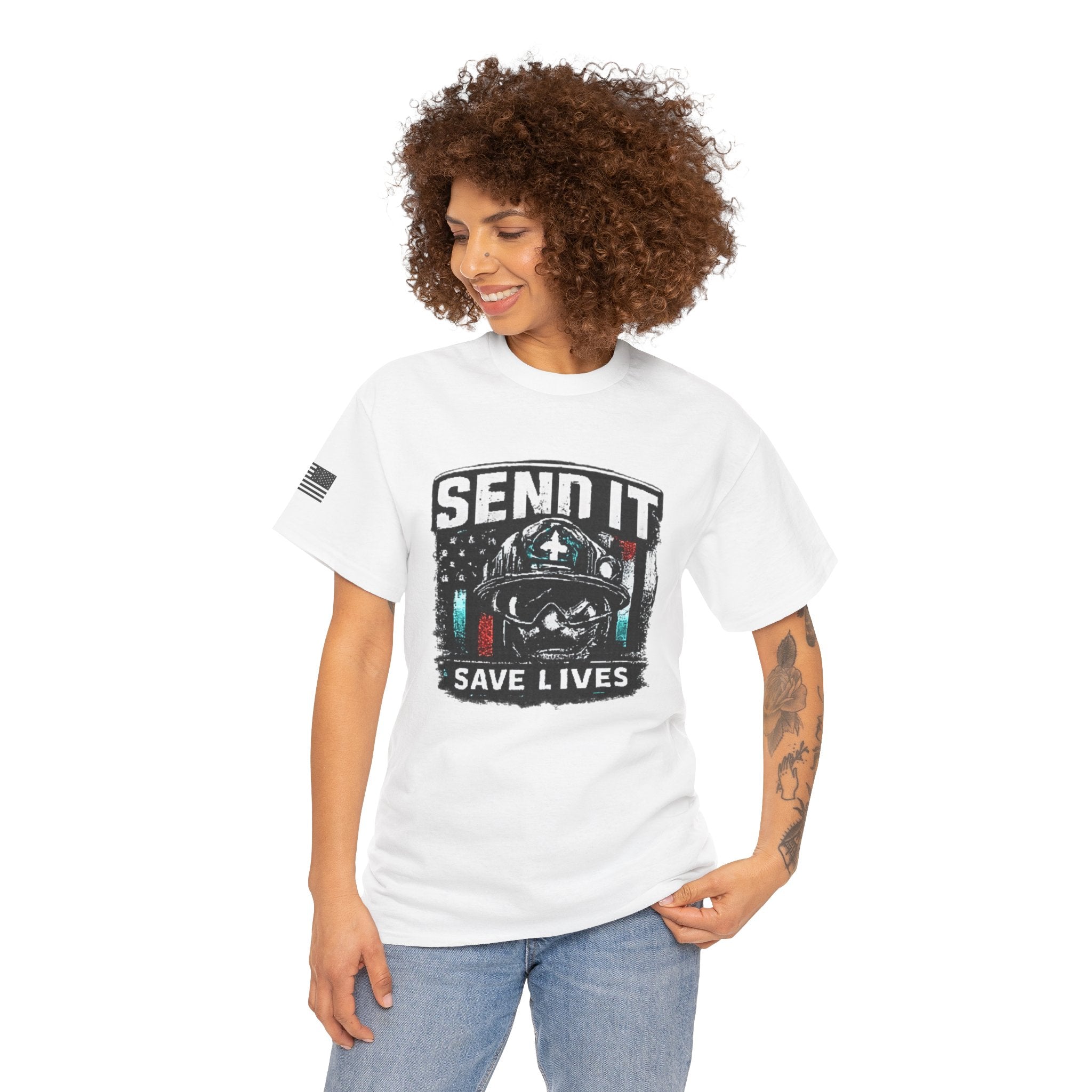 Send It Save Lives T‑Shirt — EMS/Paramedic Rescue Helmet Tee