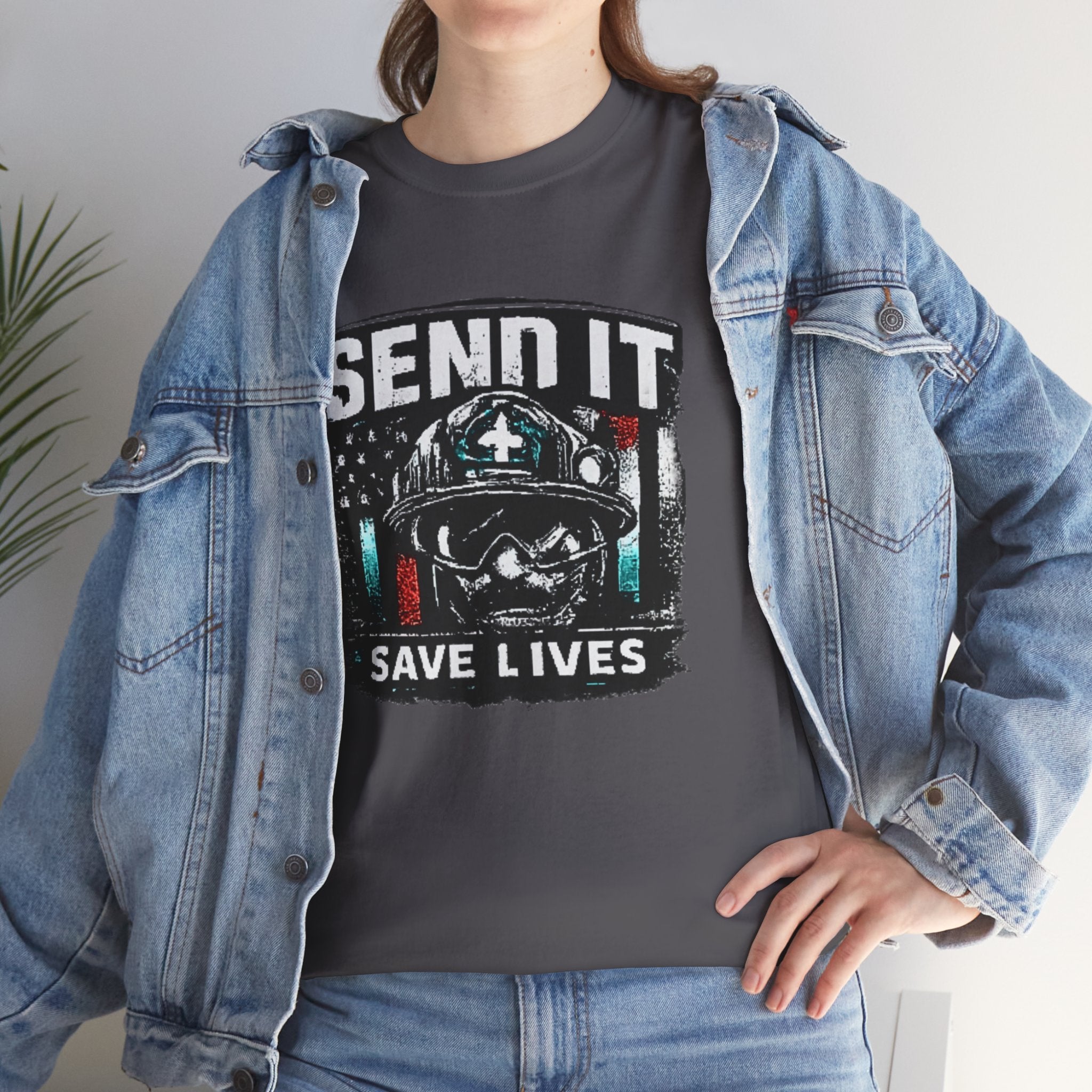 Send It Save Lives T‑Shirt — EMS/Paramedic Rescue Helmet Tee