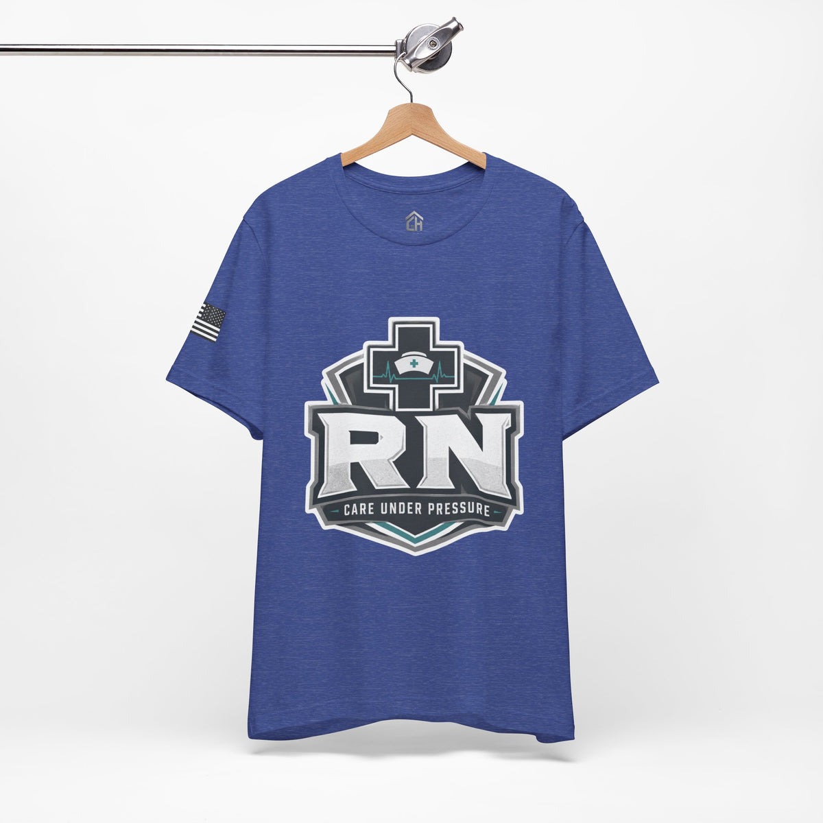 RN Nurse Logo T‑Shirt — Care Under Pressure Crew Tee