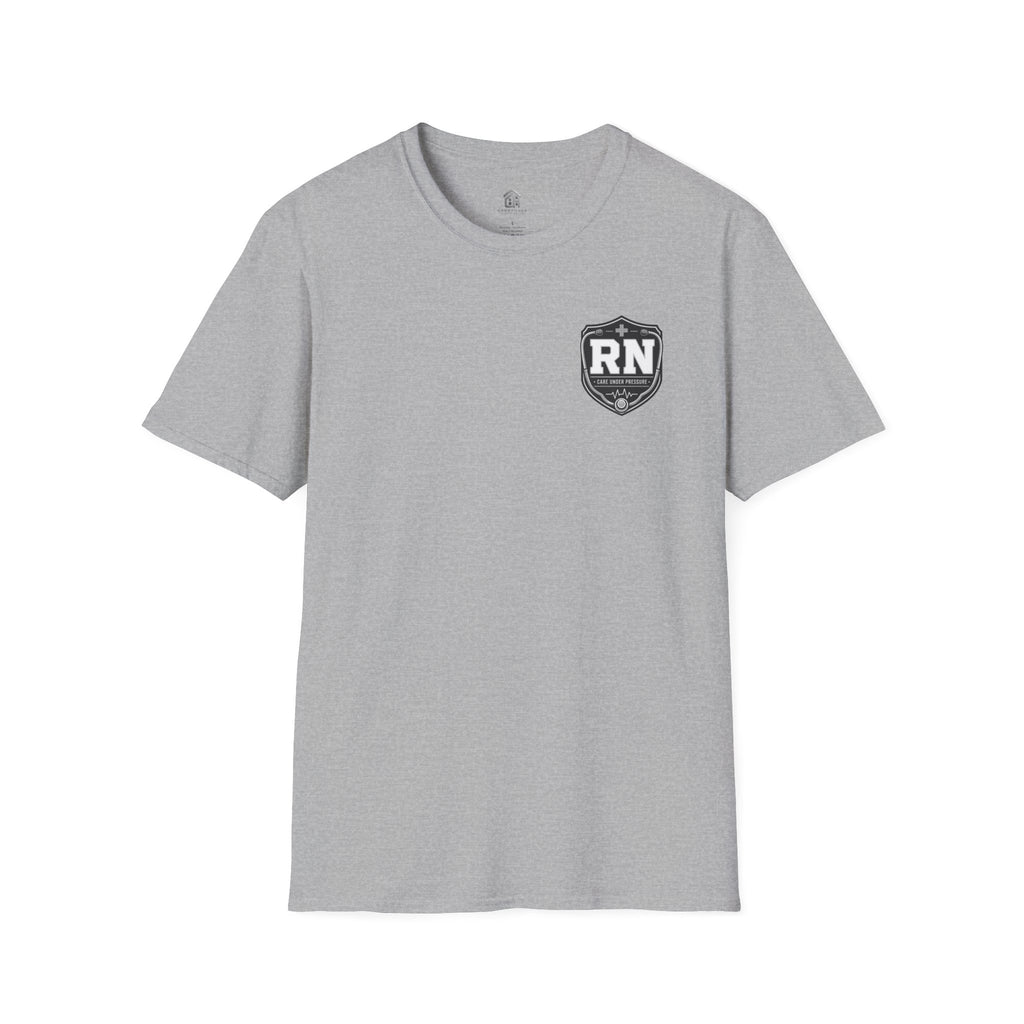 RN Badge T‑Shirt — Registered Nurse American flag