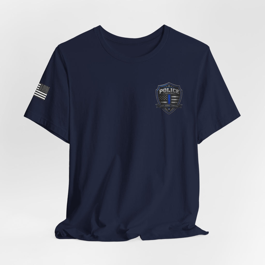 Serve With Honor Police T‑Shirt — Tactical Response Badge Tee