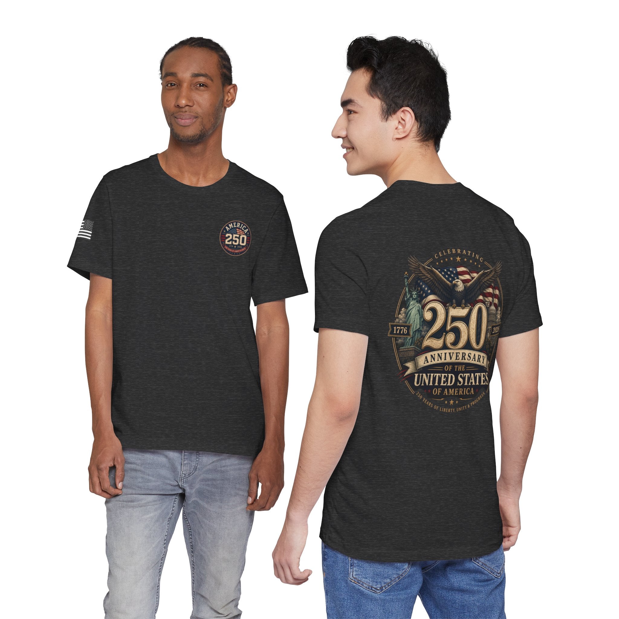 250th Anniversary USA T‑Shirt — American Eagle & Flag Commemorative Tee