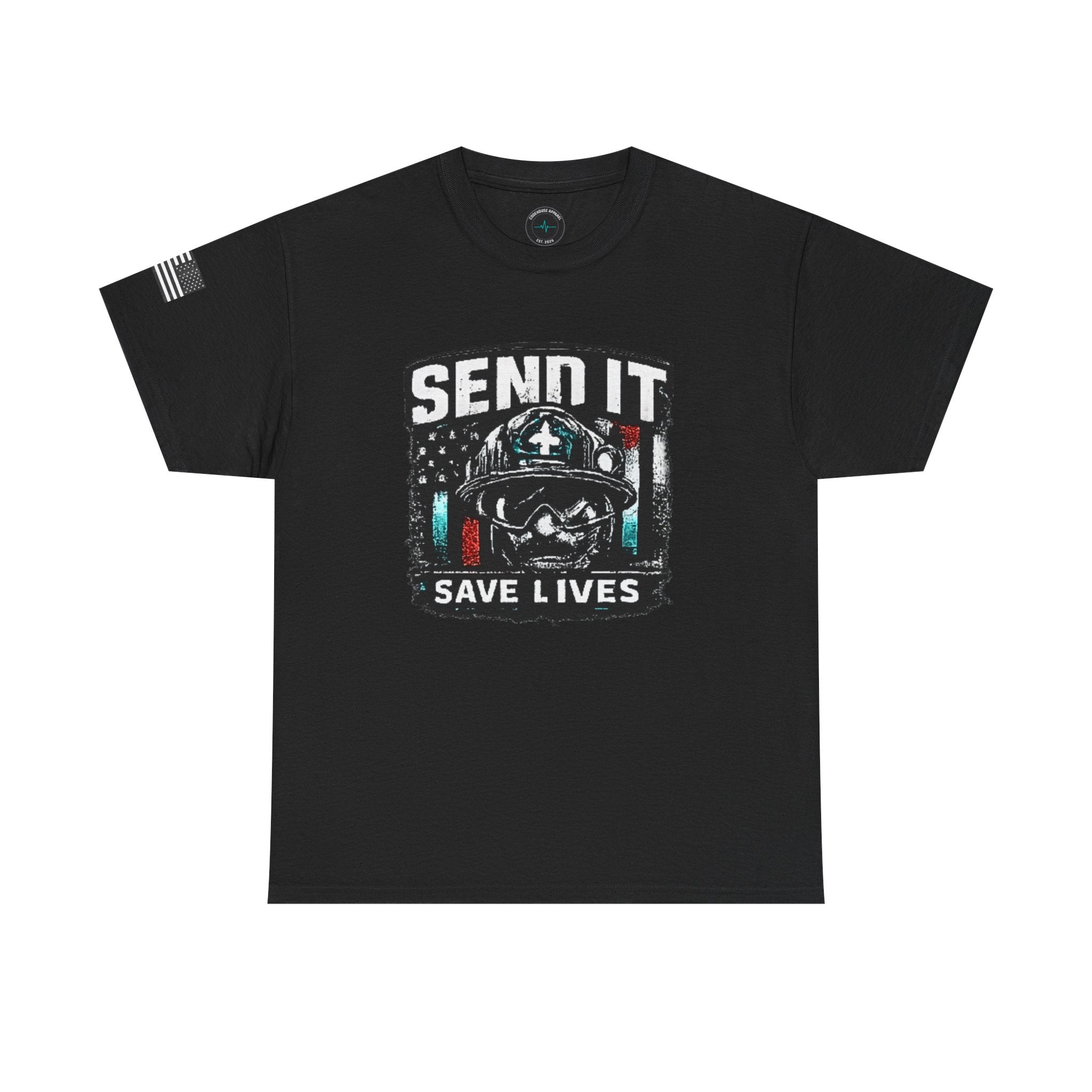 Send It Save Lives T‑Shirt — EMS/Paramedic Rescue Helmet Tee