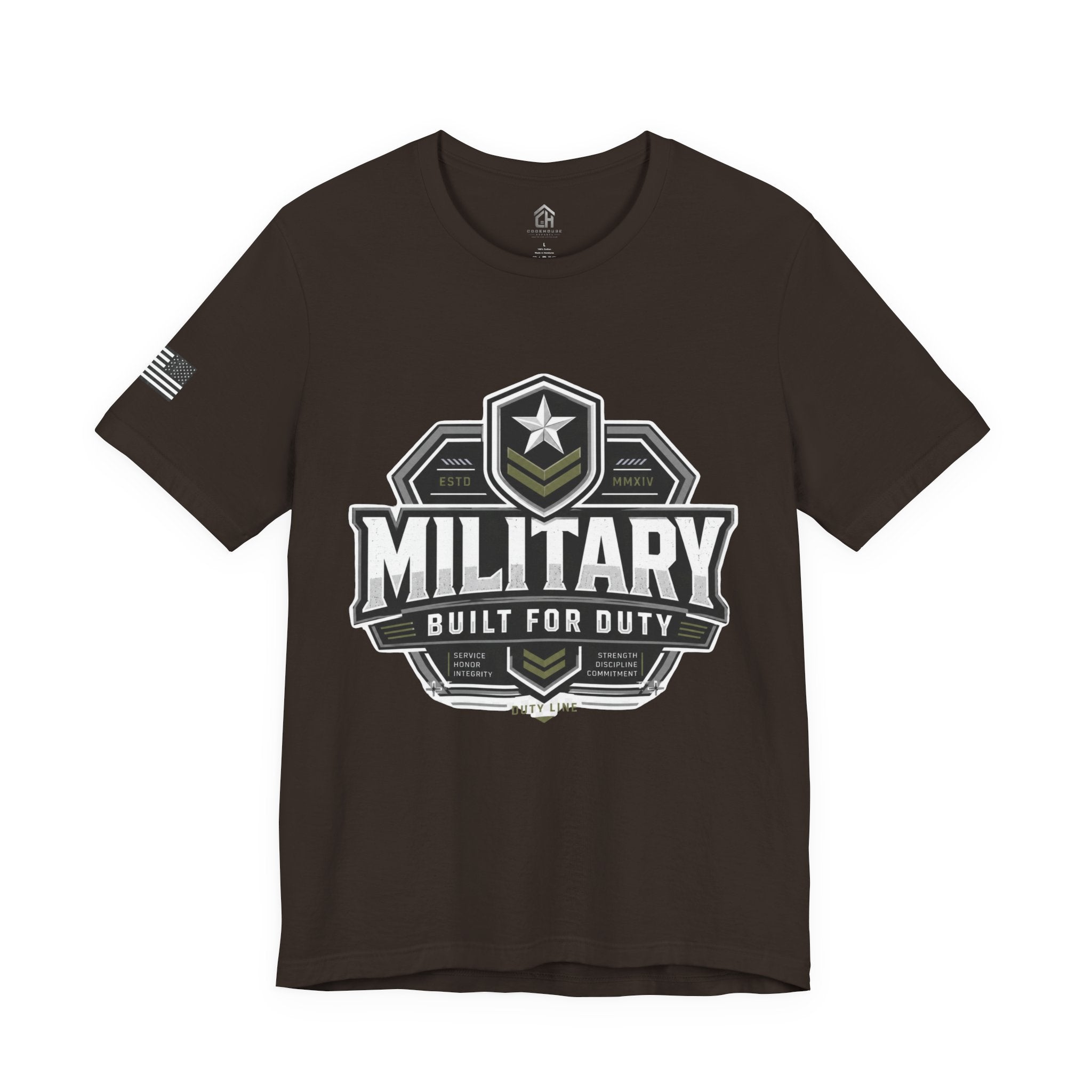 Military 'Built for Duty' T-Shirt — Patriotic Veteran & Active Duty Tee