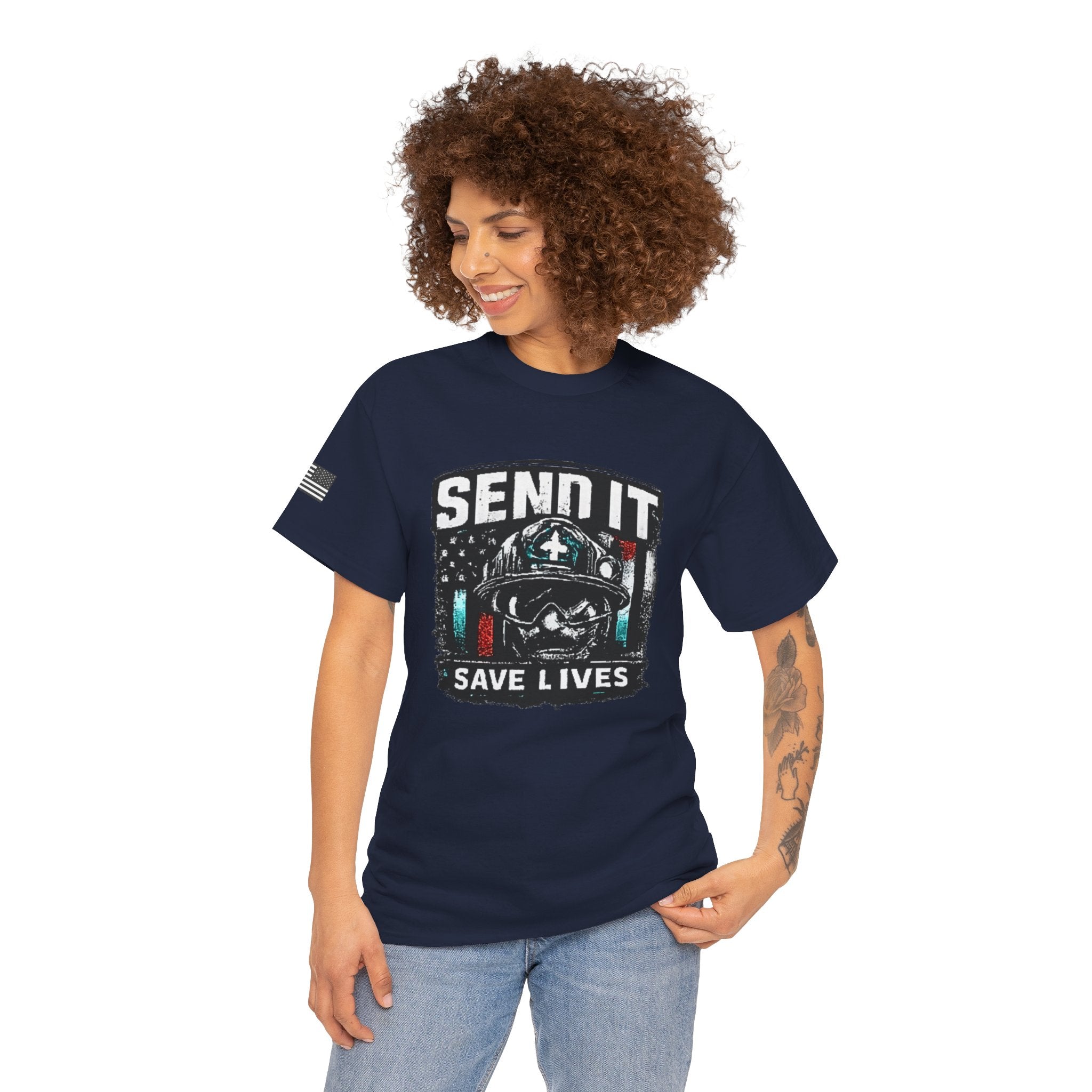 Send It Save Lives T‑Shirt — EMS/Paramedic Rescue Helmet Tee