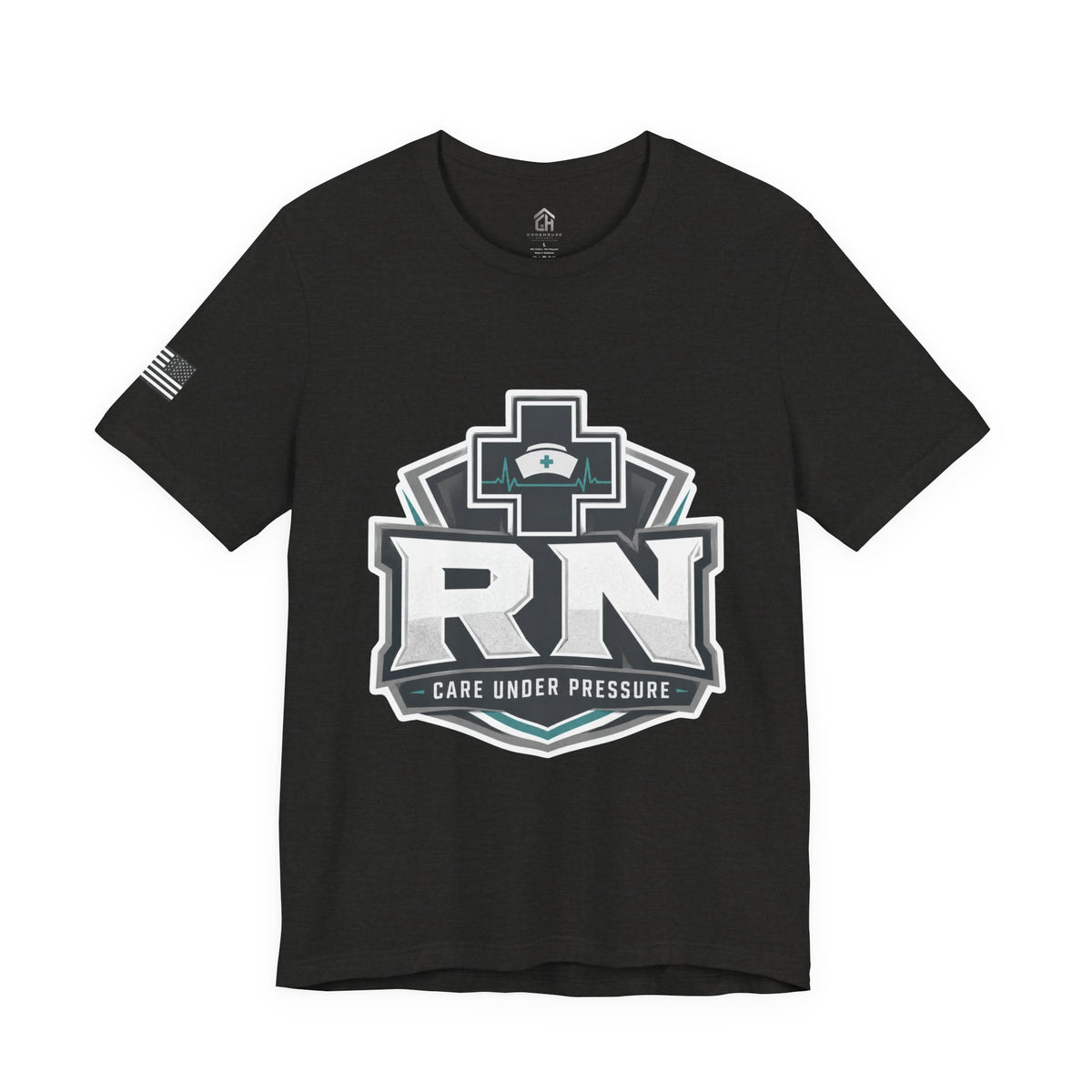 RN Nurse Logo T‑Shirt — Care Under Pressure Crew Tee
