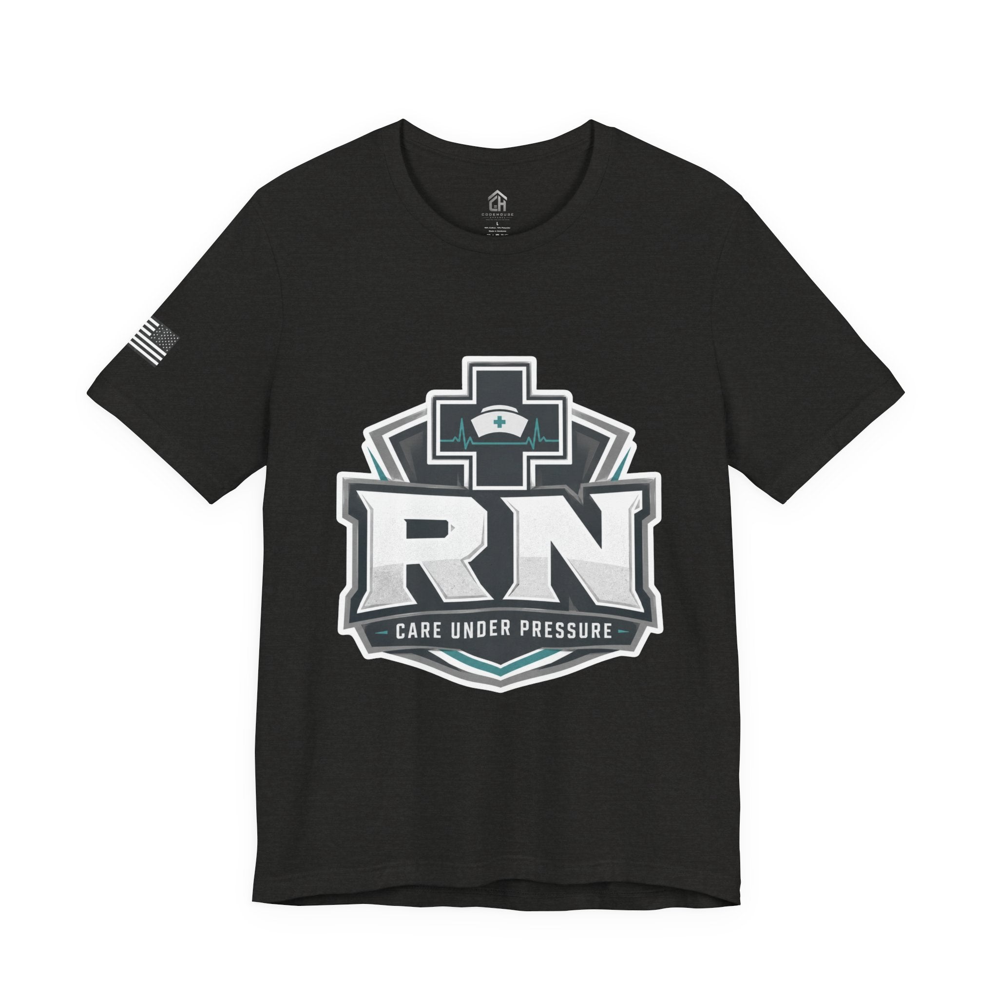 RN Nurse Logo T‑Shirt — Care Under Pressure Crew Tee