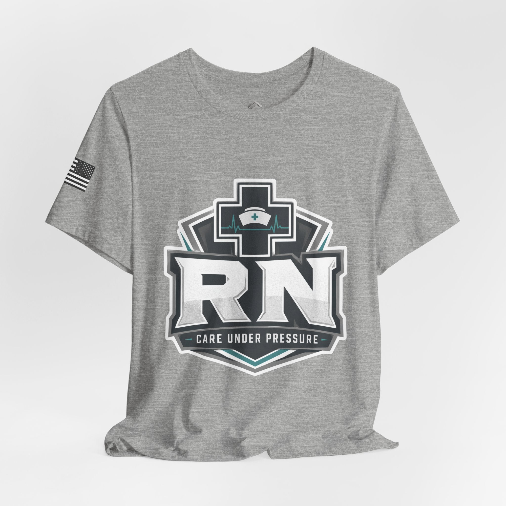 RN Nurse Logo T‑Shirt — Care Under Pressure Crew Tee