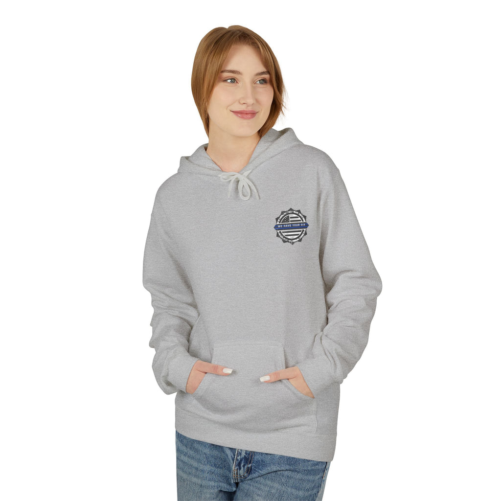 Thin Blue Line Skull Hoodie – Police Support American Flag Back Print