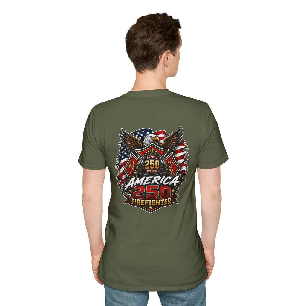 America 250 Firefighter Patriotic Graphic Tee