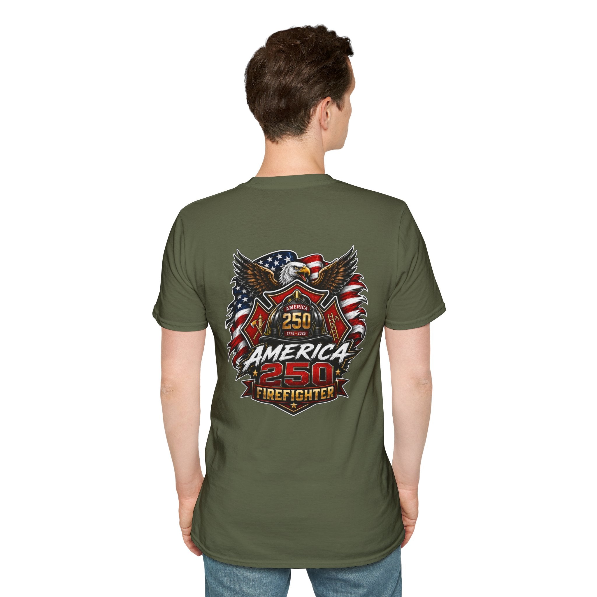 America 250 Firefighter Patriotic Graphic Tee
