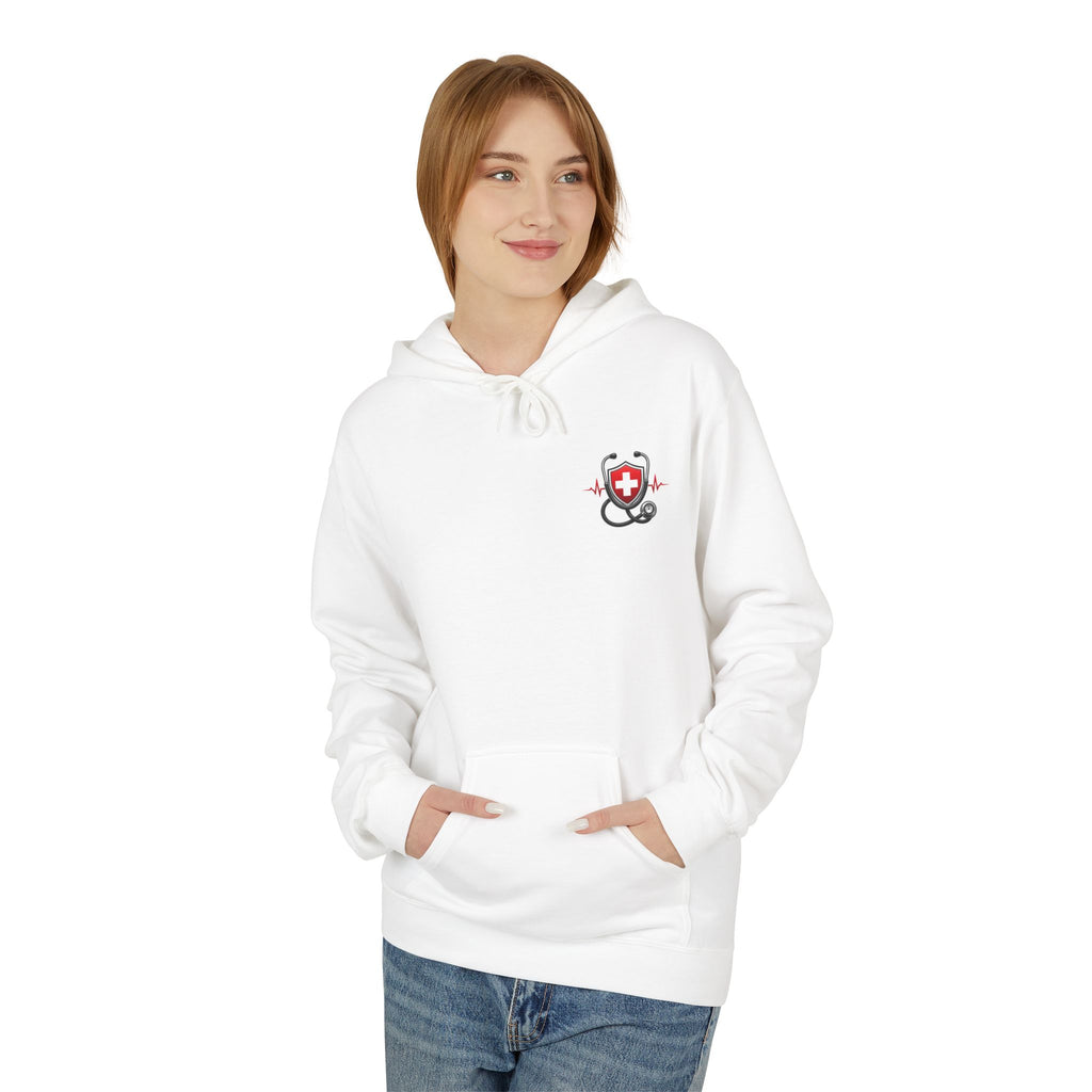 ER Nurse Hoodie - "Present in Chaos, Fueled by Caffeine & Compassion" Medical Staff Pullover