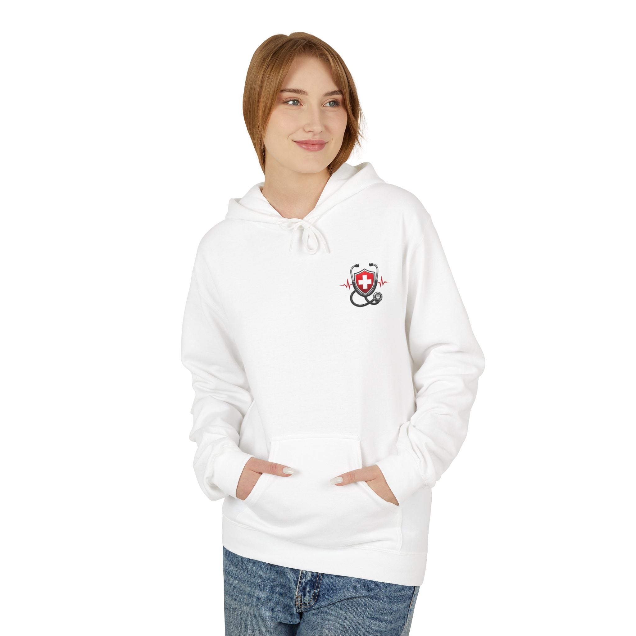 ER Nurse Hoodie - "Present in Chaos, Fueled by Caffeine & Compassion" Medical Staff Pullover