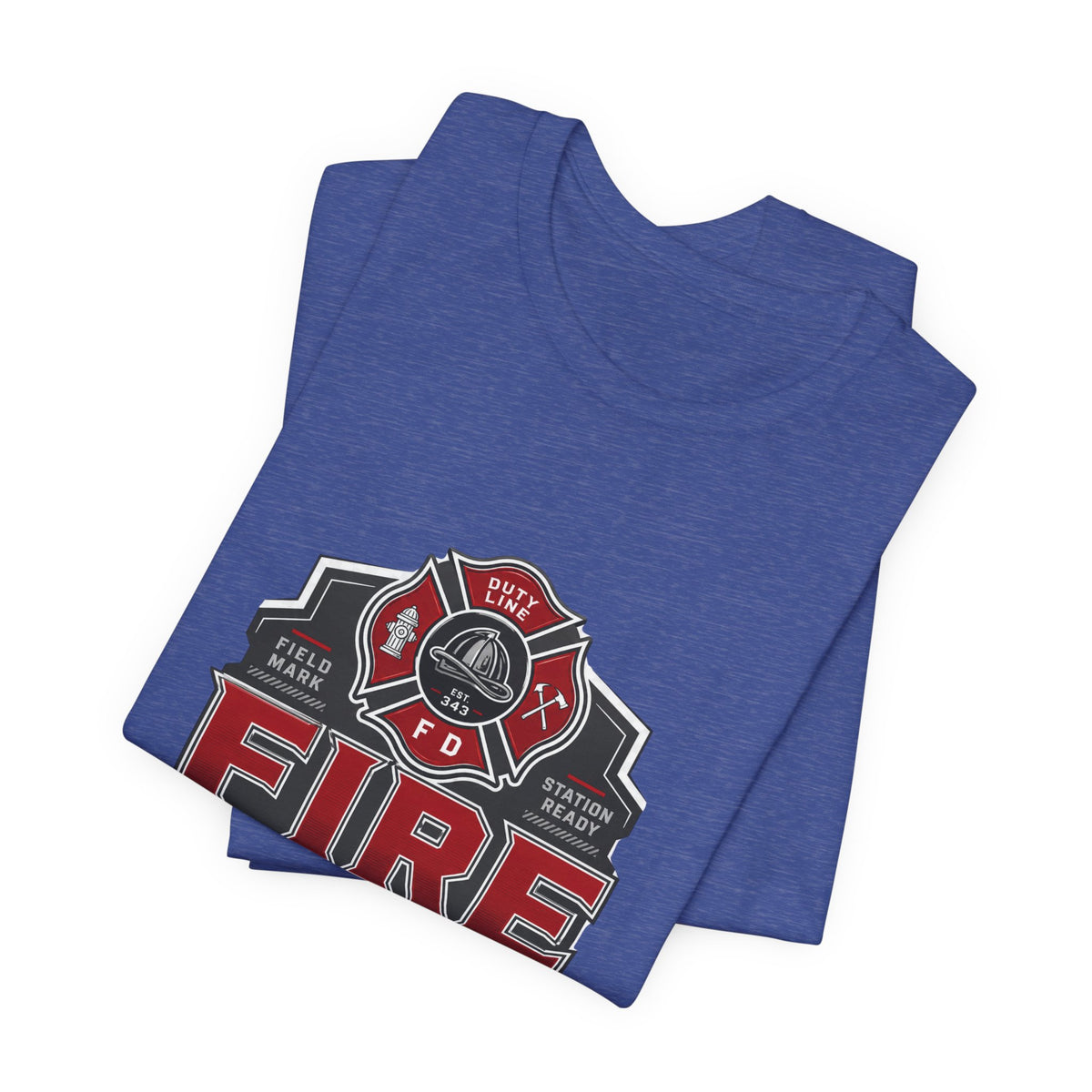 Firefighter T-Shirt — "Built for the Call" Fire Dept Badge Tee