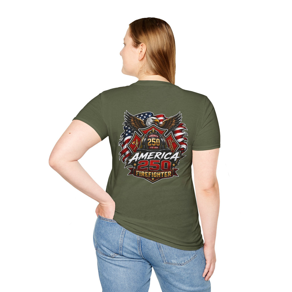 America 250 Firefighter Patriotic Graphic Tee