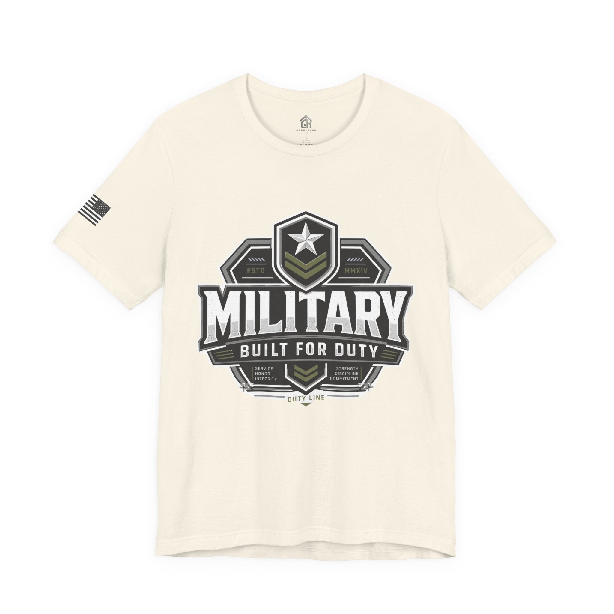 Military 'Built for Duty' T-Shirt — Patriotic Veteran & Active Duty Tee