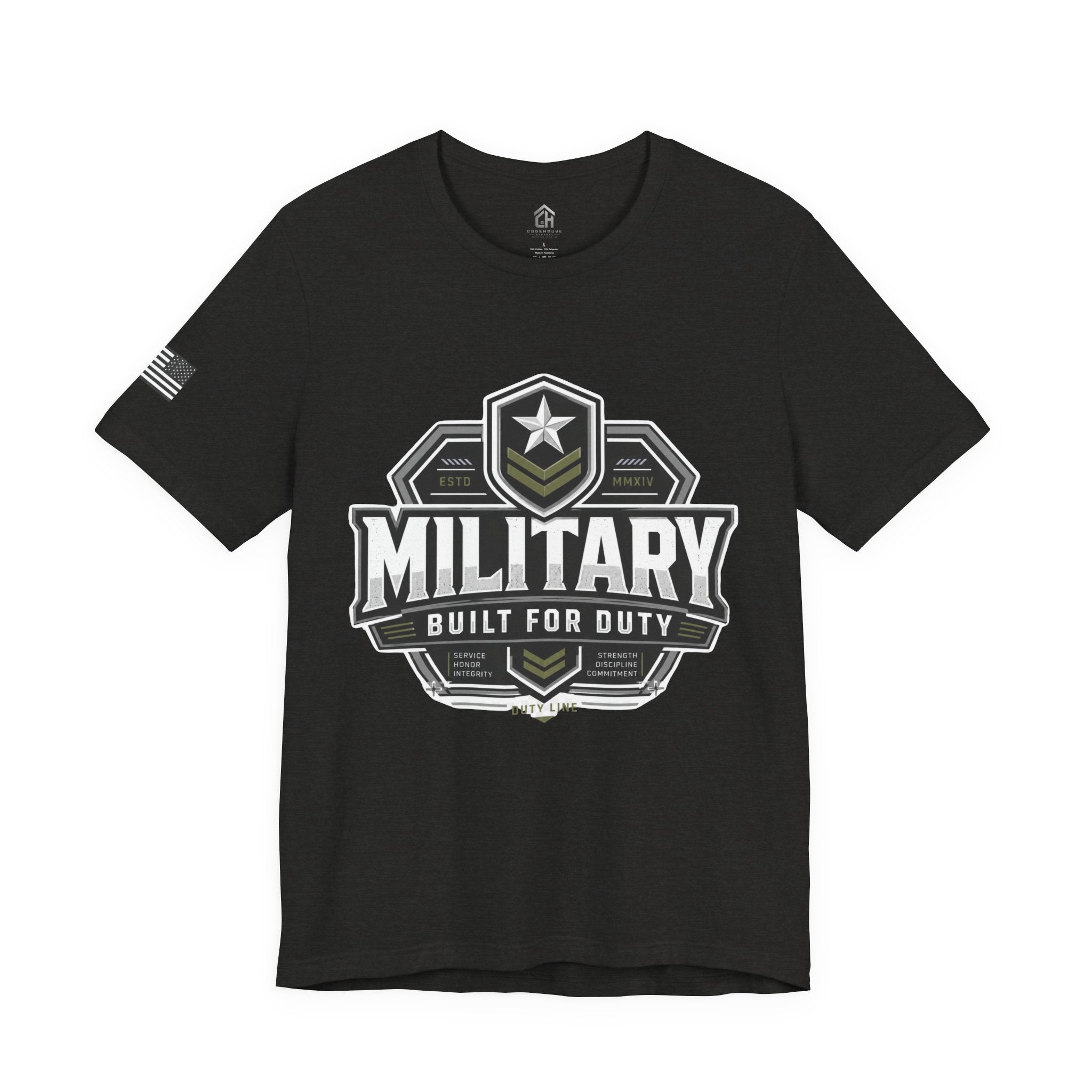 Military 'Built for Duty' T-Shirt — Patriotic Veteran & Active Duty Tee