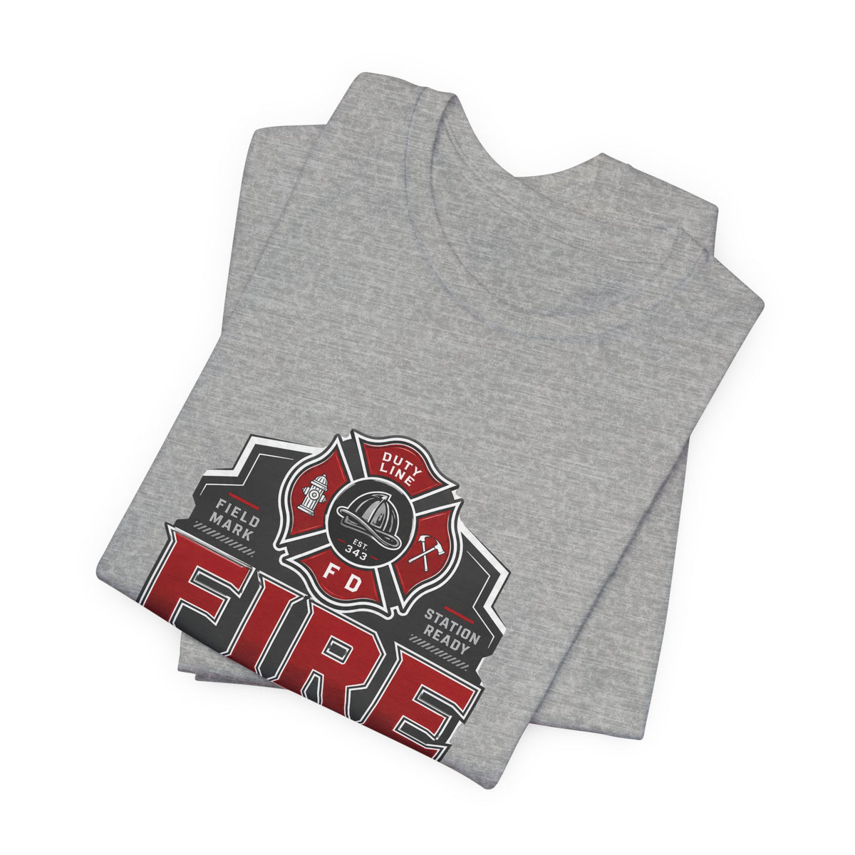 Firefighter T-Shirt — "Built for the Call" Fire Dept Badge Tee