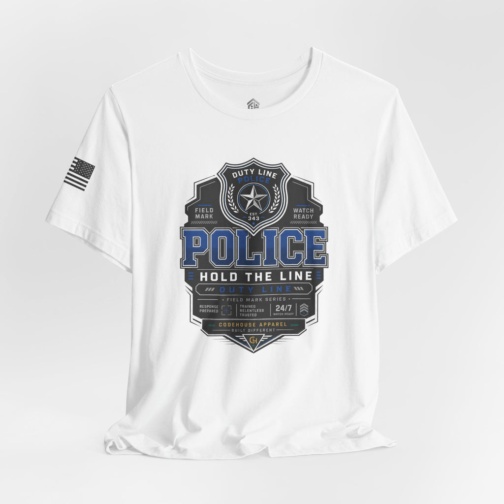 Hold the Line Police Badge Tee