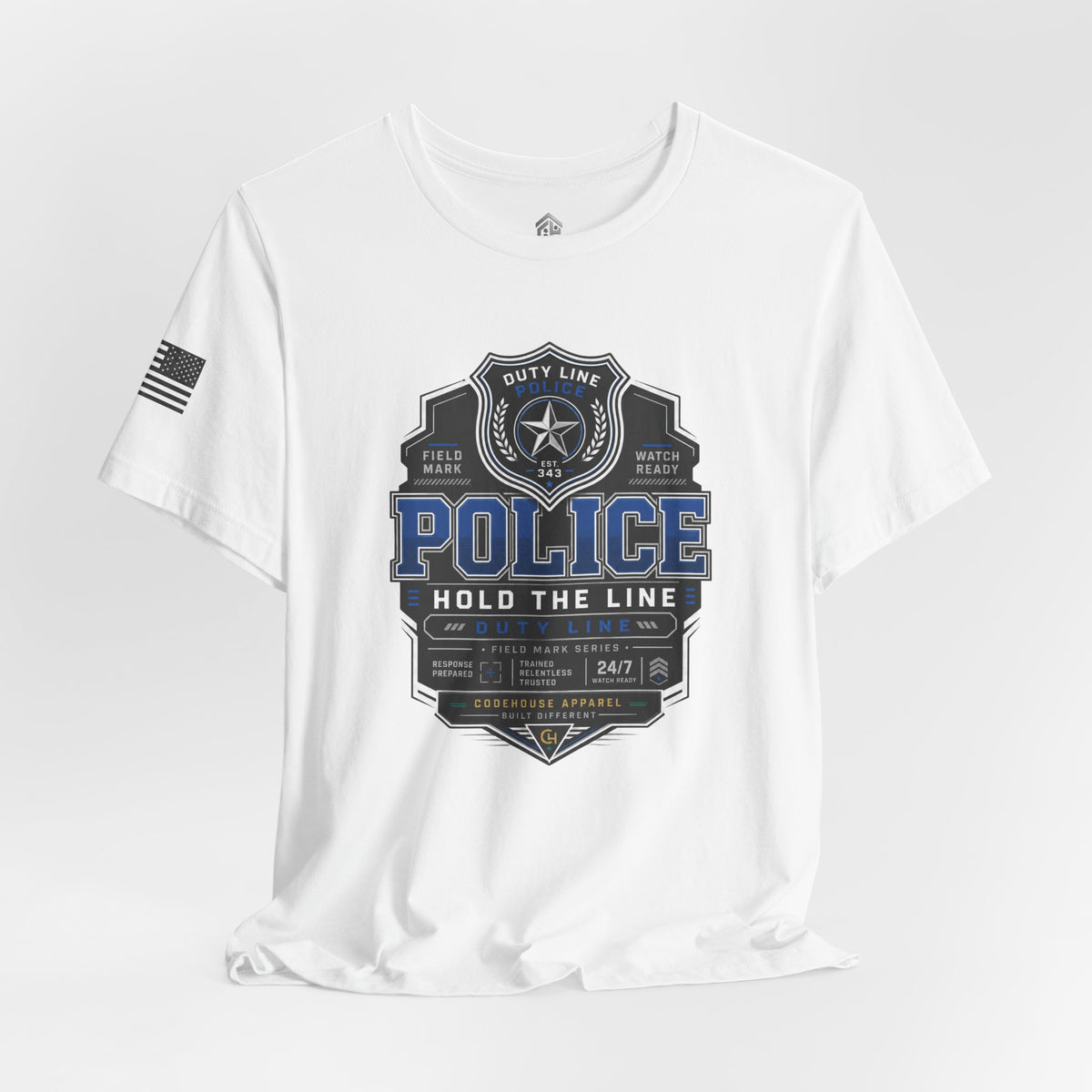 Hold the Line Police Badge Tee