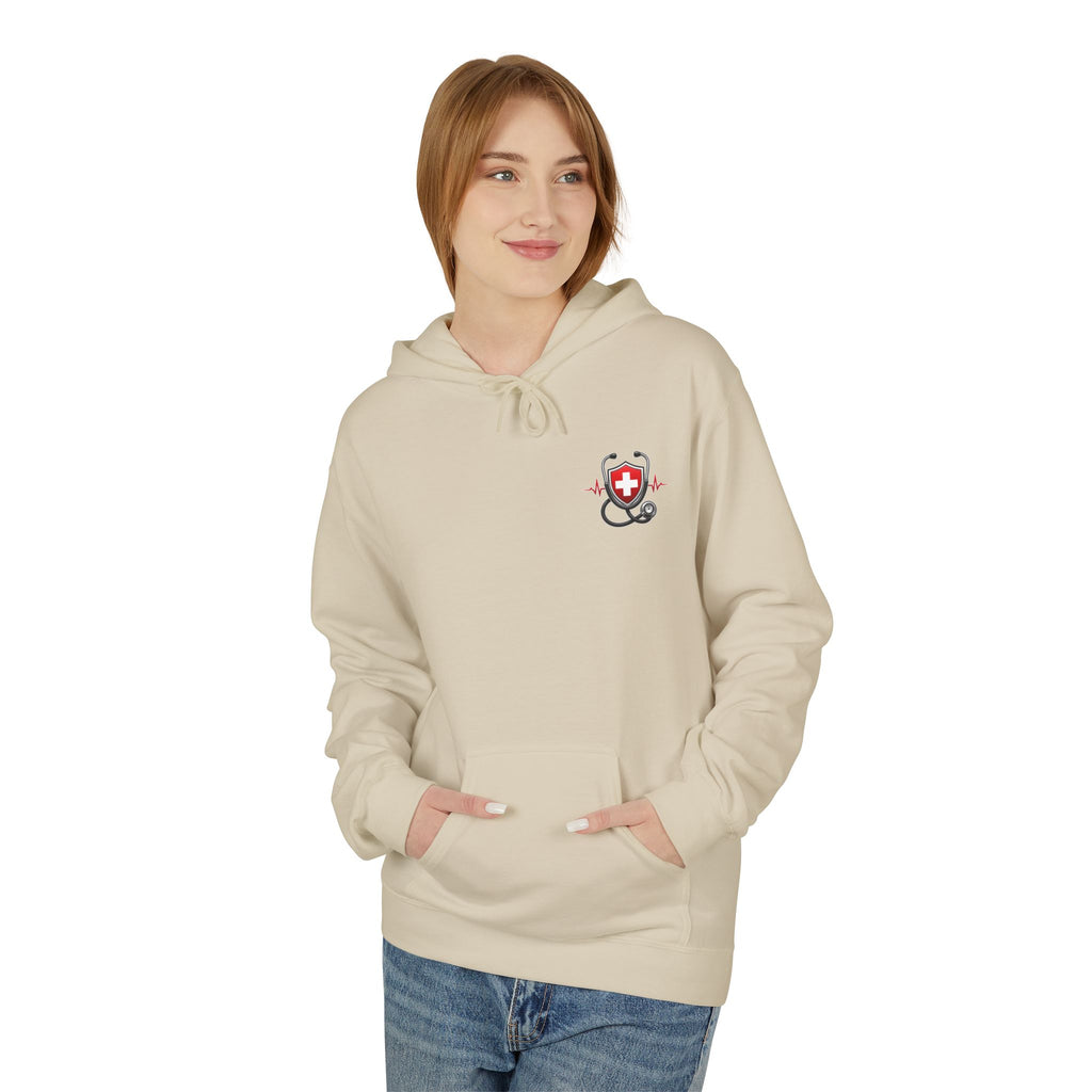 ER Nurse Hoodie - "Present in Chaos, Fueled by Caffeine & Compassion" Medical Staff Pullover