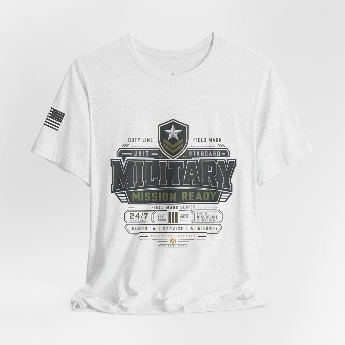 Military Mission Ready Tee — Military Emblem Graphic T-Shirt