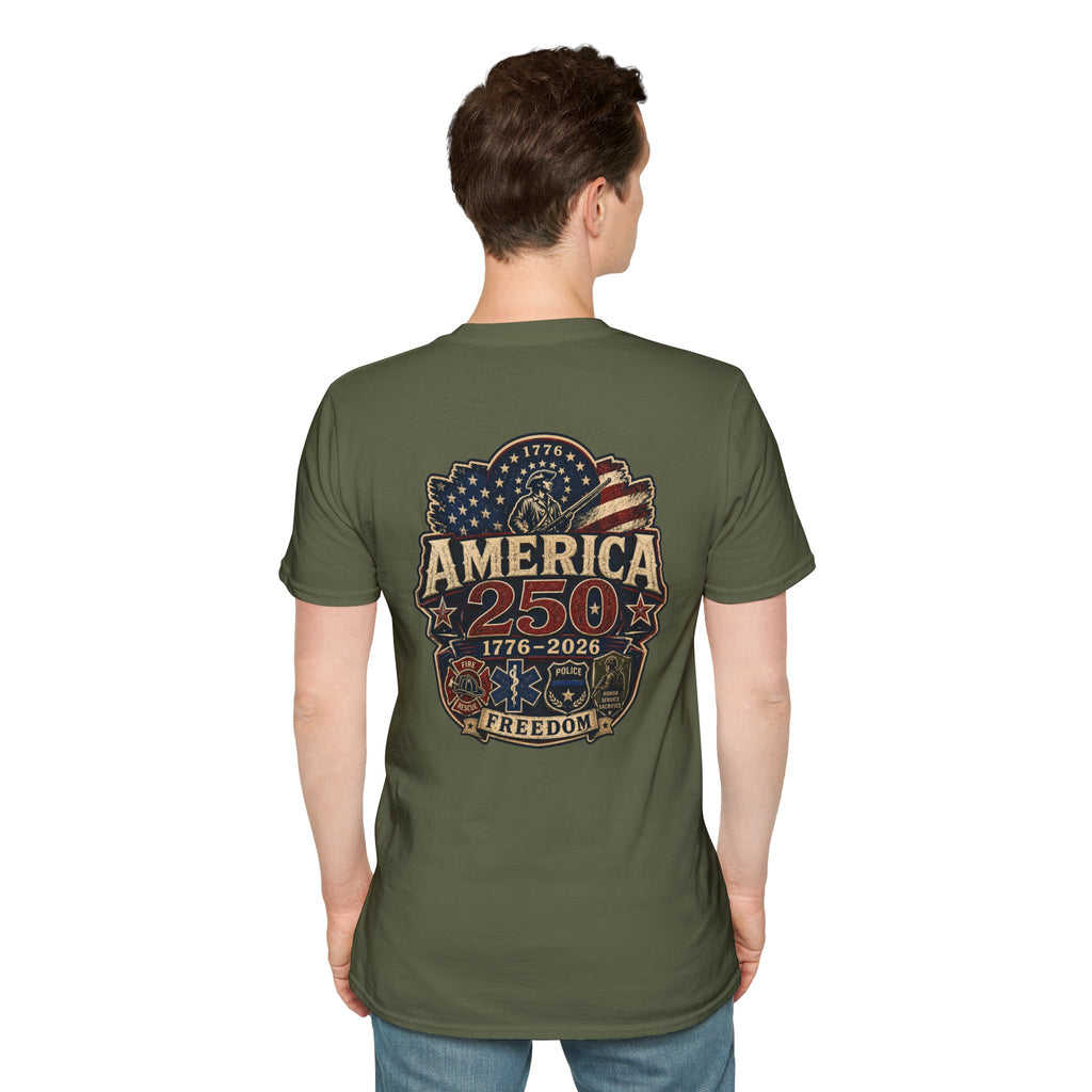 America 250 First Responder Freedom T-Shirt | 1776–2026 Patriotic Tee