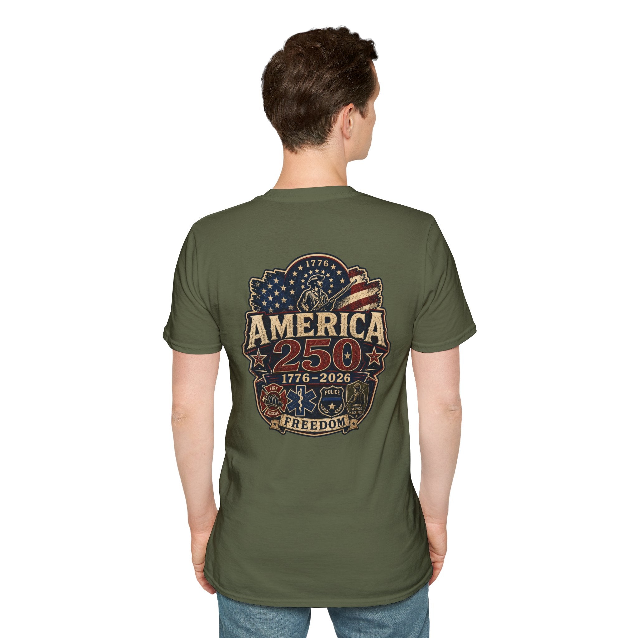 America 250 First Responder Freedom T-Shirt | 1776–2026 Patriotic Tee
