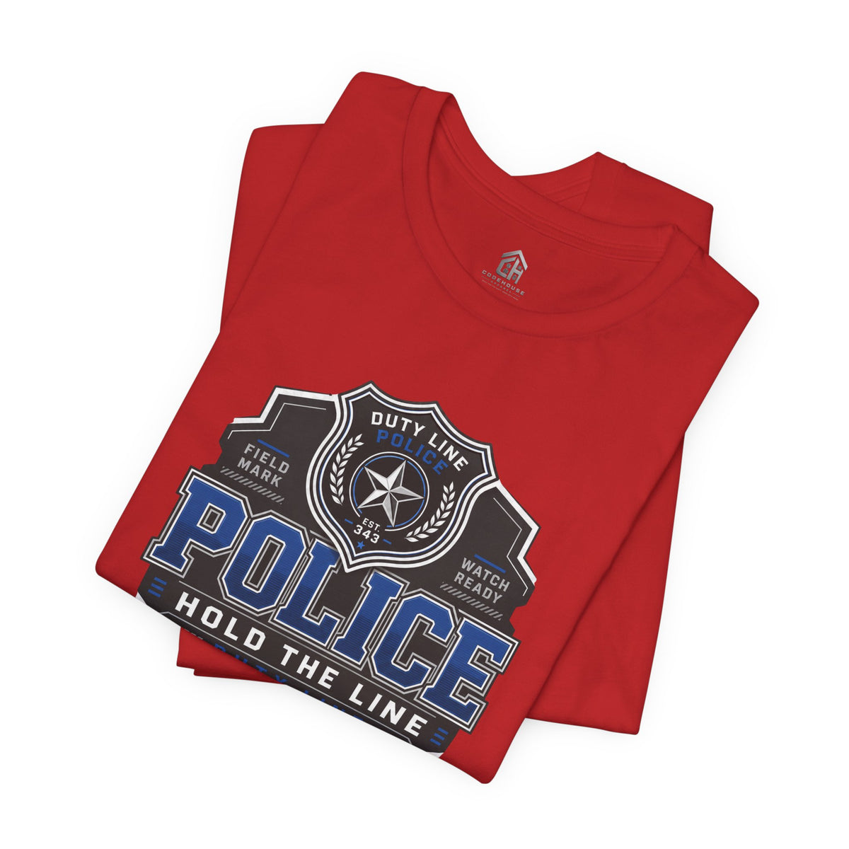 Police 'Hold the Line' Badge T‑Shirt — Thin Blue Line Support Tee