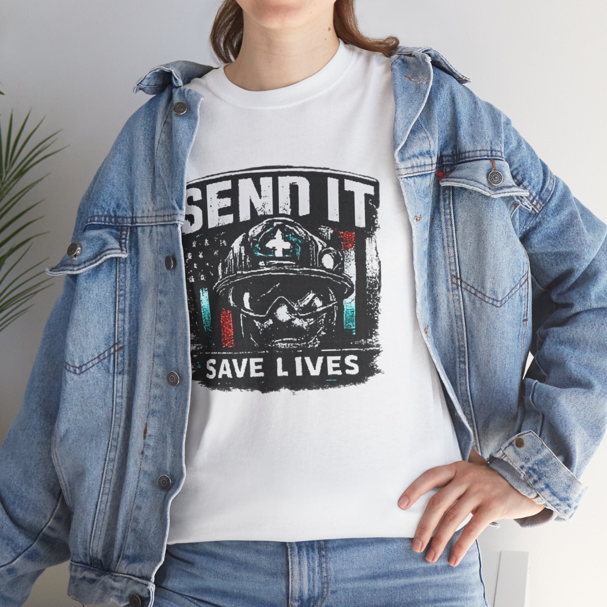 Send It Save Lives T‑Shirt — EMS/Paramedic Rescue Helmet Tee