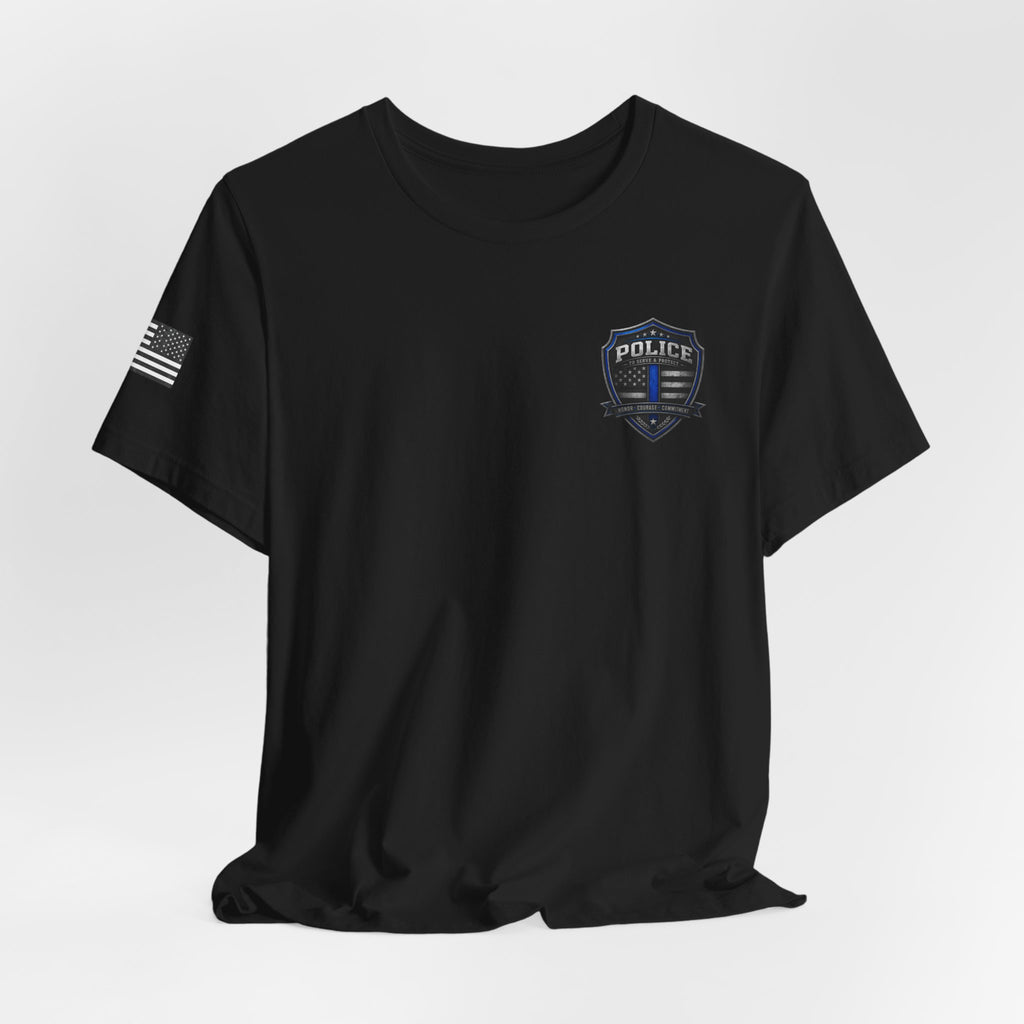 Serve With Honor Police T‑Shirt — Tactical Response Badge Tee