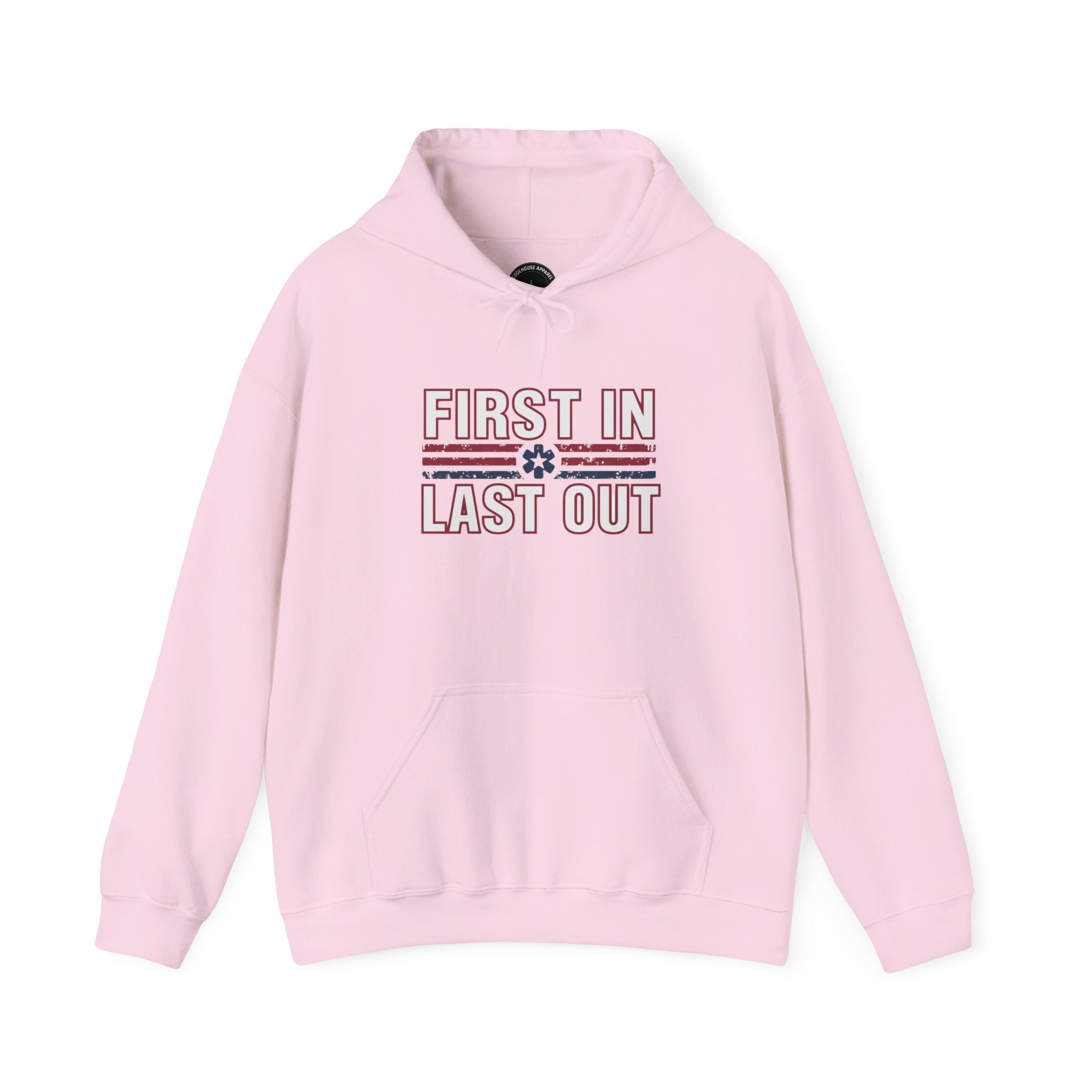 First In Last Out Hoodie — EMT/Paramedic firefighters Rescue Crew Hooded Sweatshirt