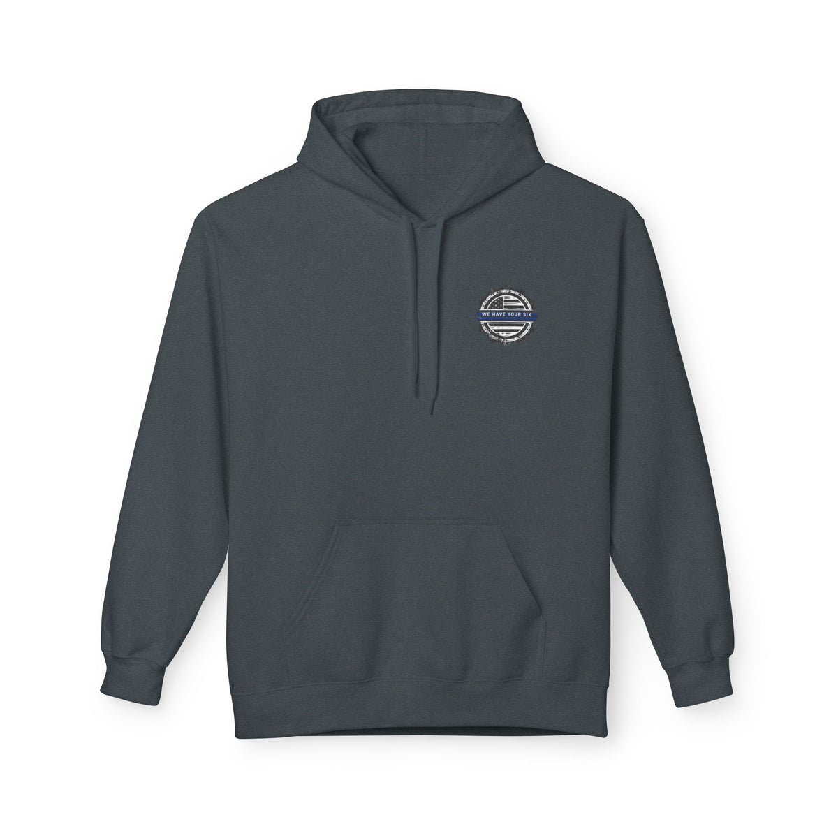 Thin Blue Line Skull Hoodie – Police Support American Flag Back Print
